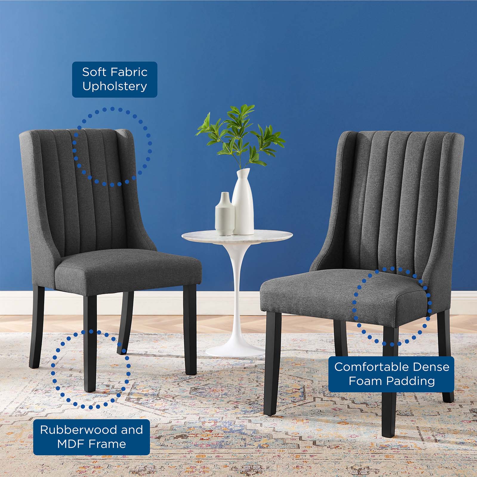 Renew Parsons Fabric Dining Side Chairs - Set of 2