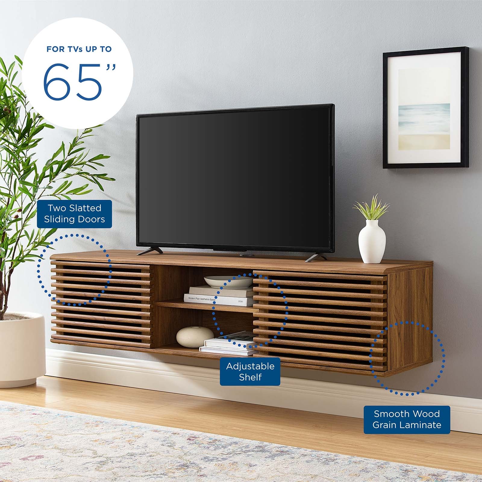 Render 60" Wall-Mount Media Console TV Stand