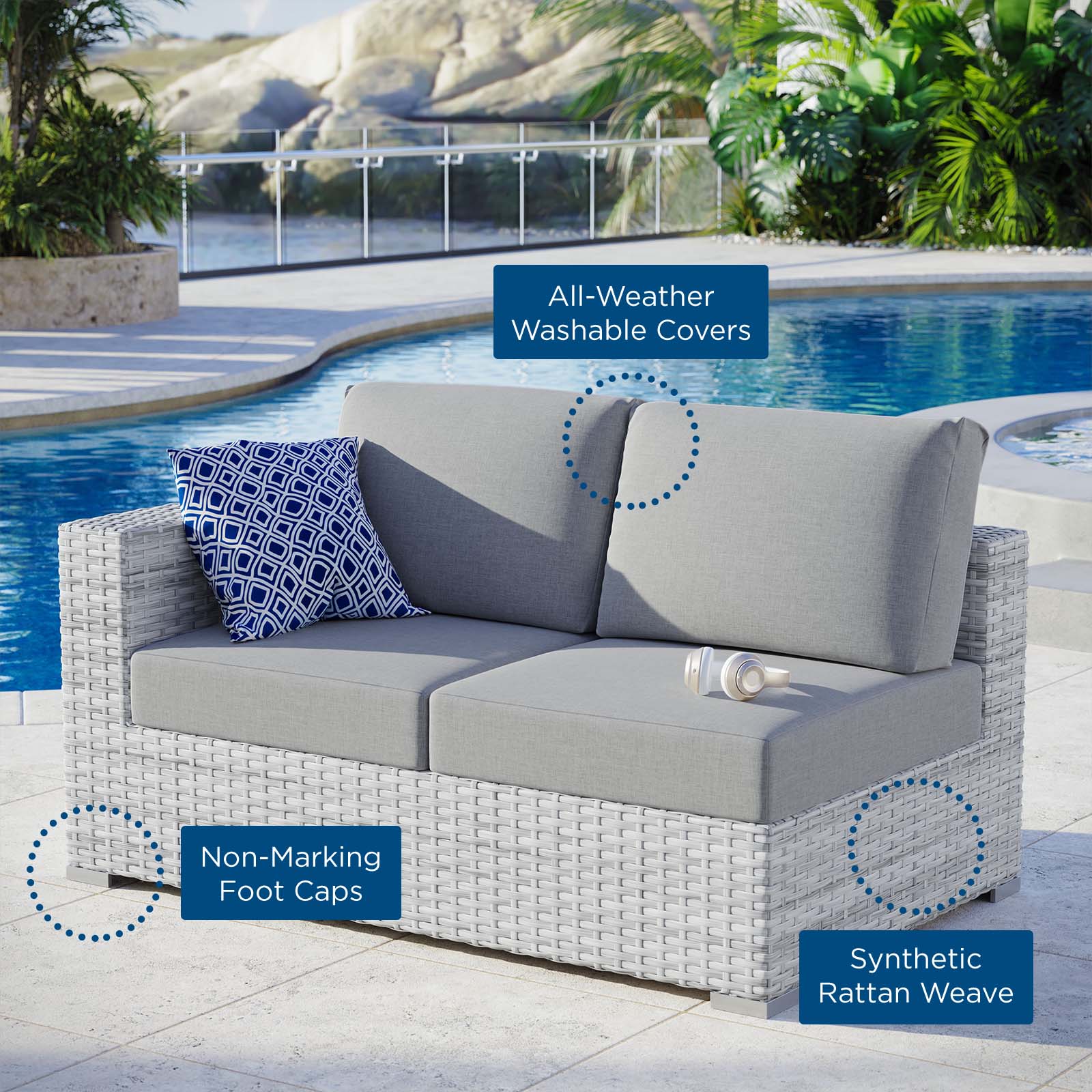 Convene Outdoor Patio Left-Arm Loveseat