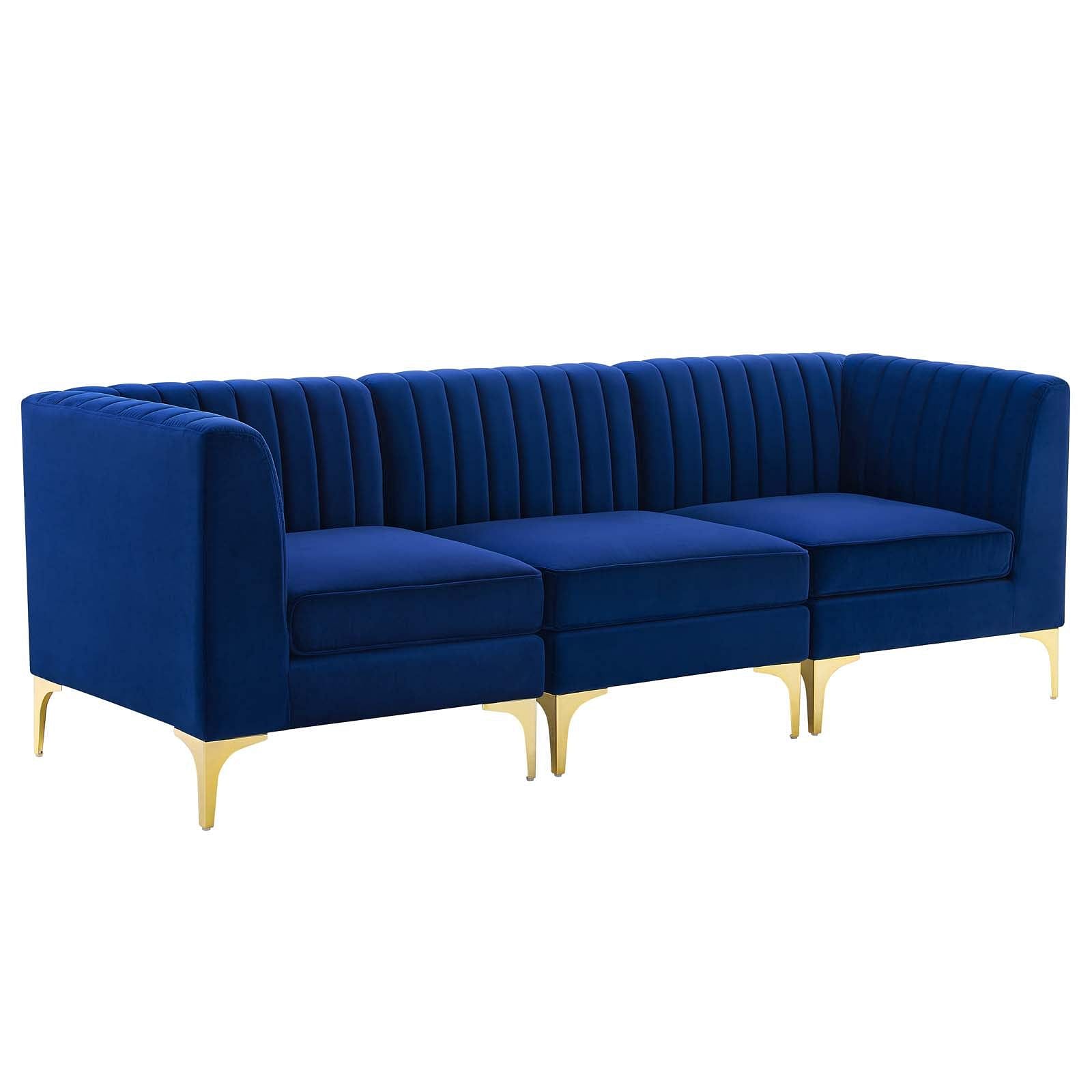 Triumph Channel Tufted Performance Velvet 	3-Seater Sofa