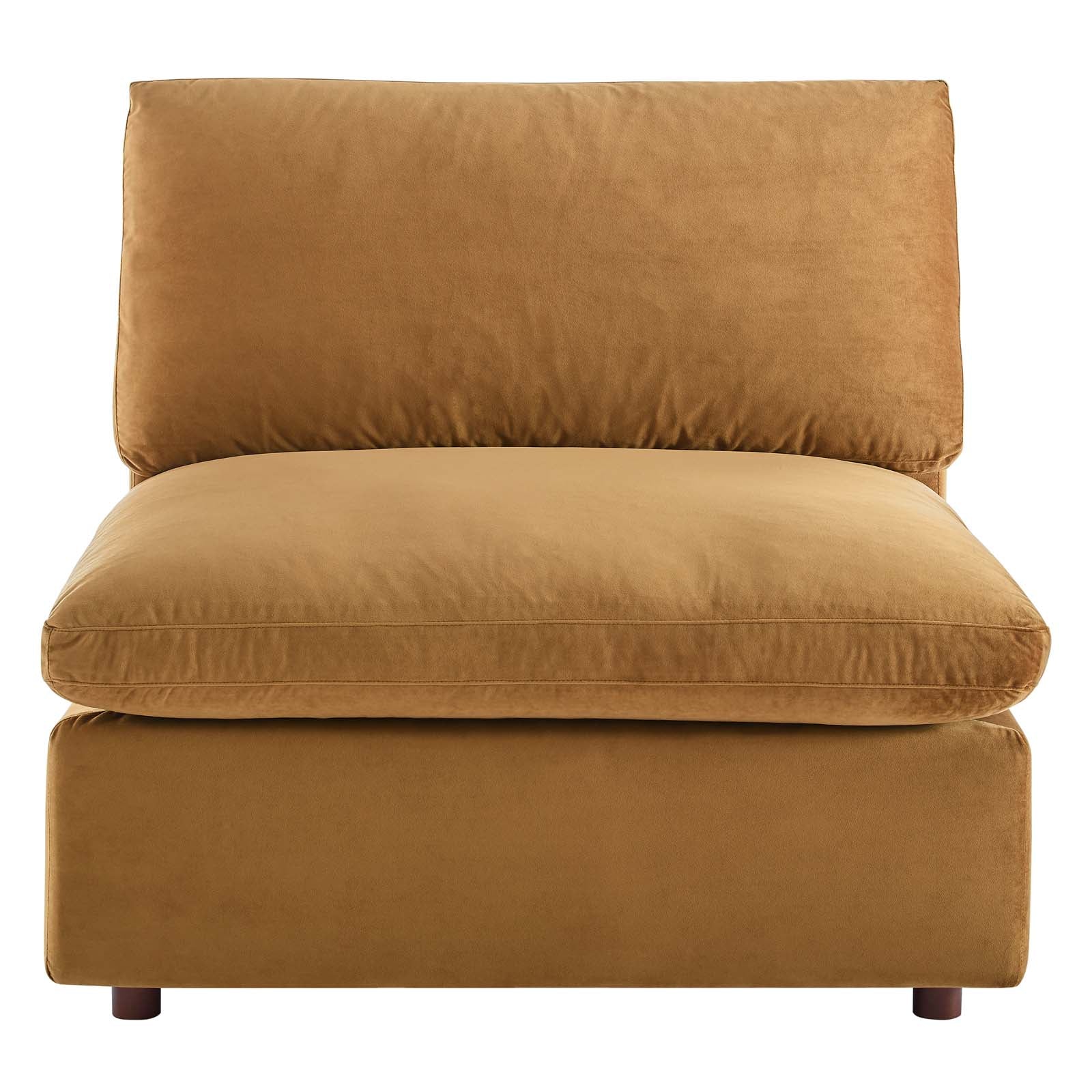 Commix Down Filled Overstuffed Performance Velvet Armless Chair