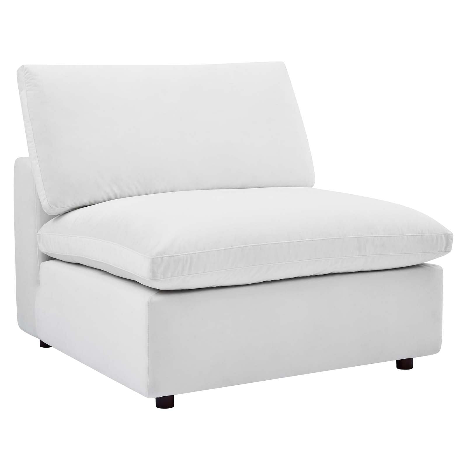 Commix Down Filled Overstuffed Performance Velvet Armless Chair