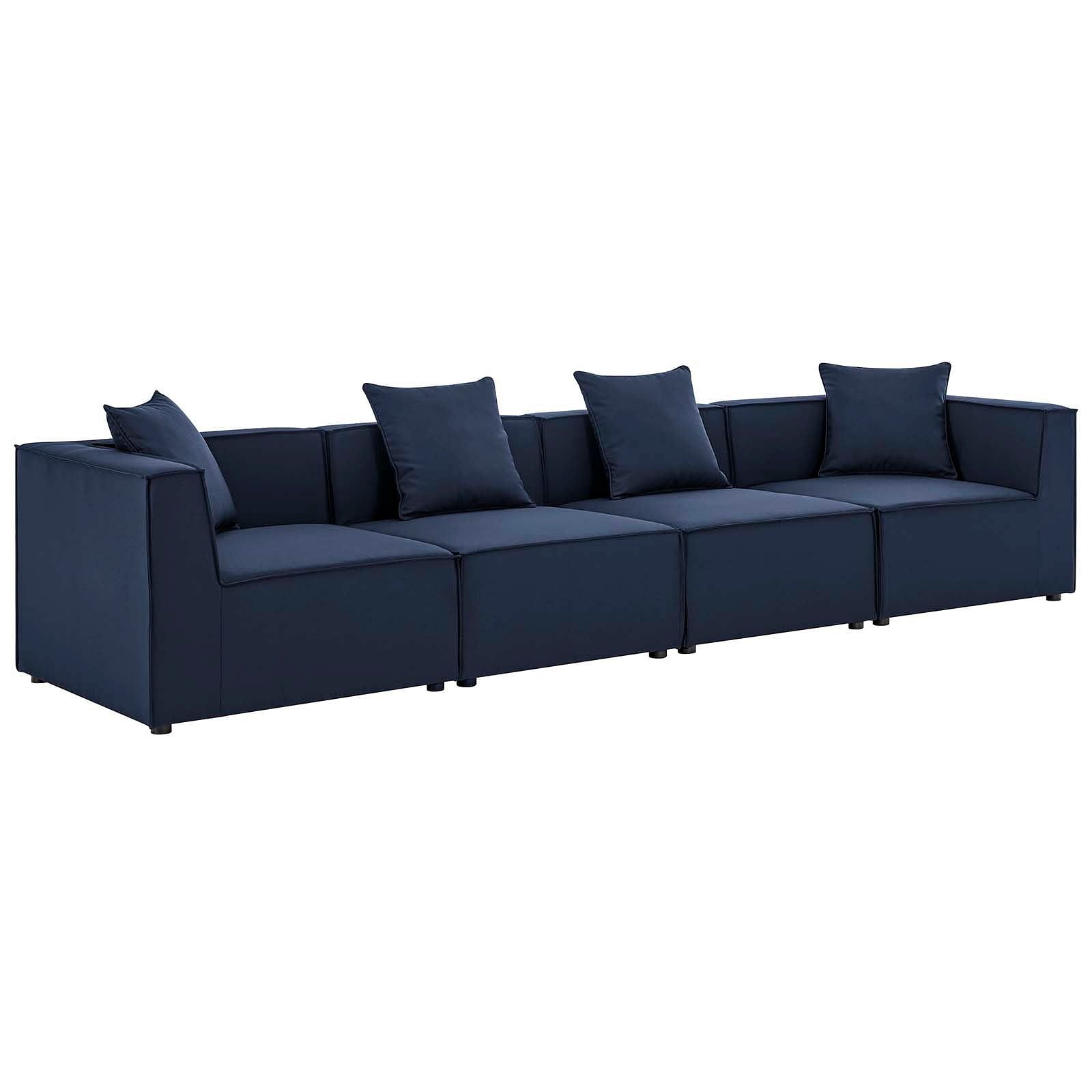 Saybrook Outdoor Patio Upholstered 4-Piece Sectional Sofa