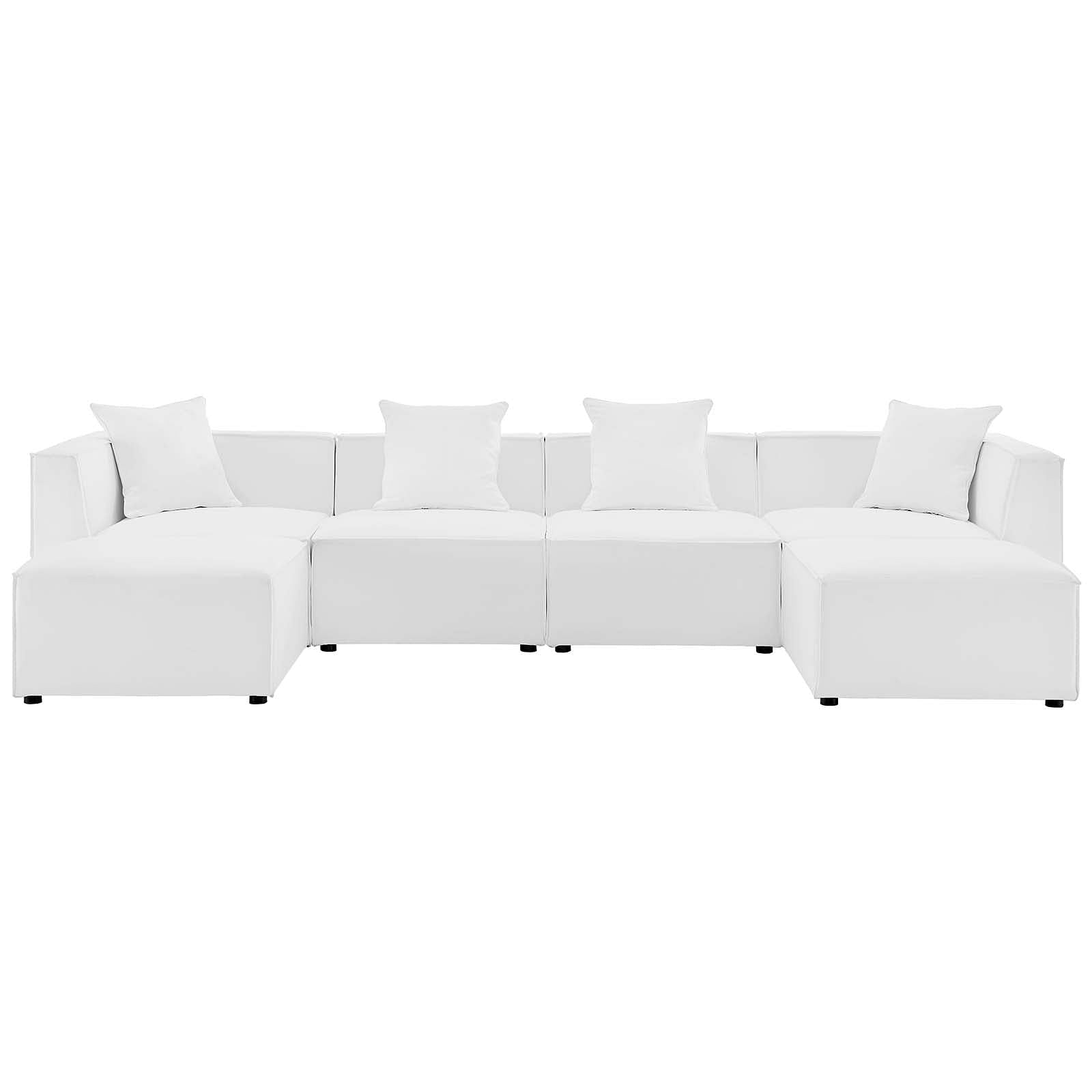 Saybrook Outdoor Patio Upholstered 6-Piece Sectional Sofa