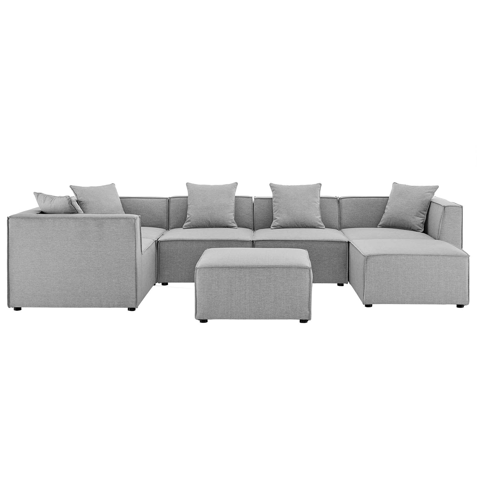 Saybrook Outdoor Patio Upholstered 7-Piece Sectional Sofa