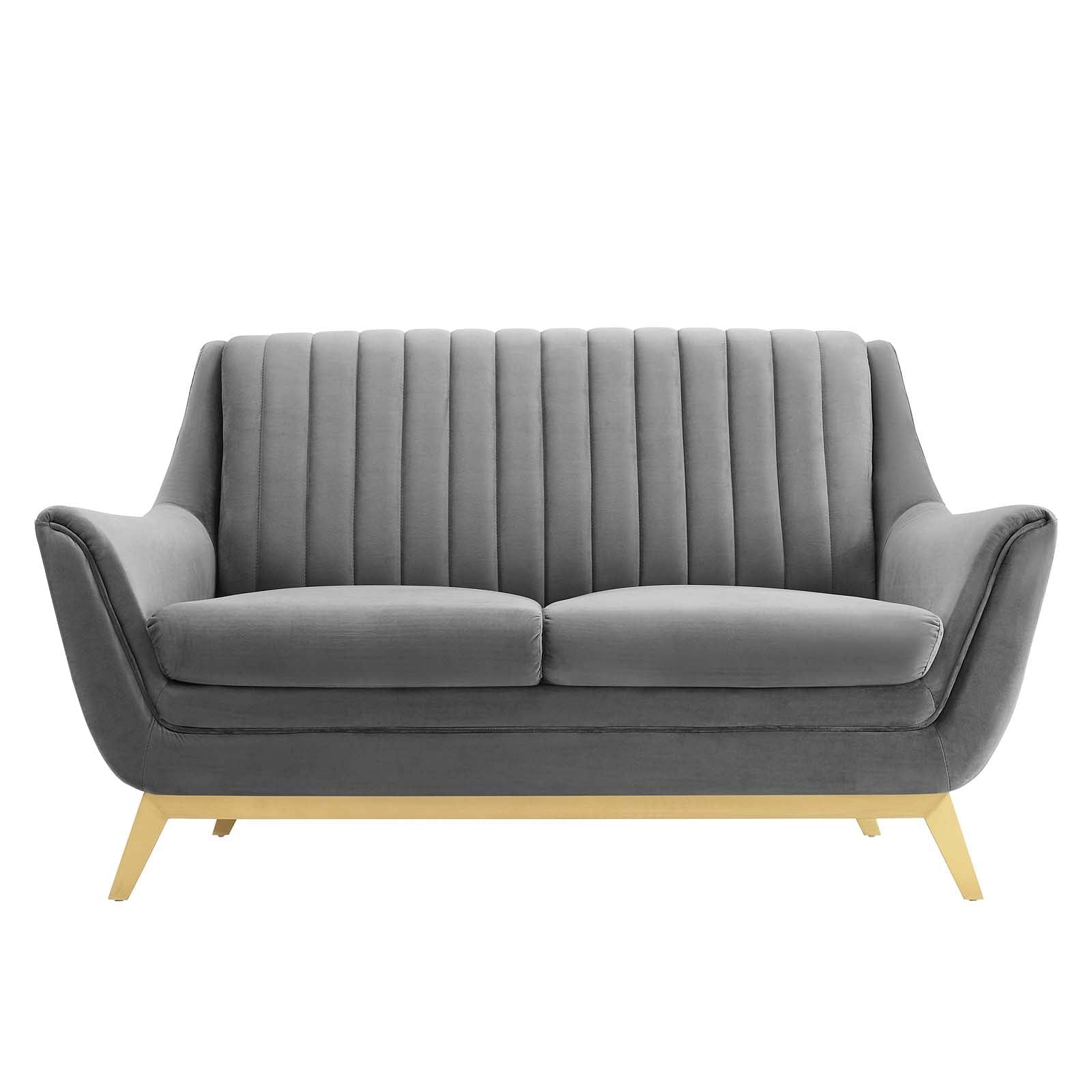 Winsome Channel Tufted Performance Velvet Loveseat