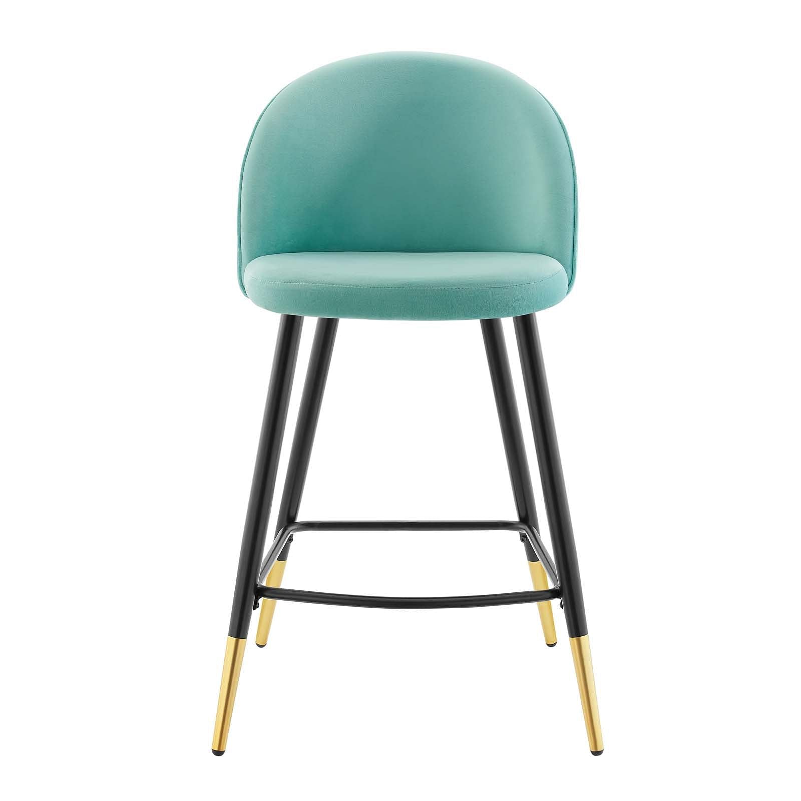 Cordial Performance Velvet Counter Stools - Set of 2