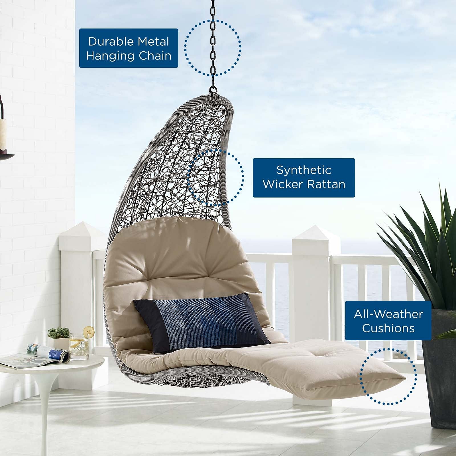 Landscape Outdoor Patio Hanging Chaise Lounge Outdoor Patio Swing Chair