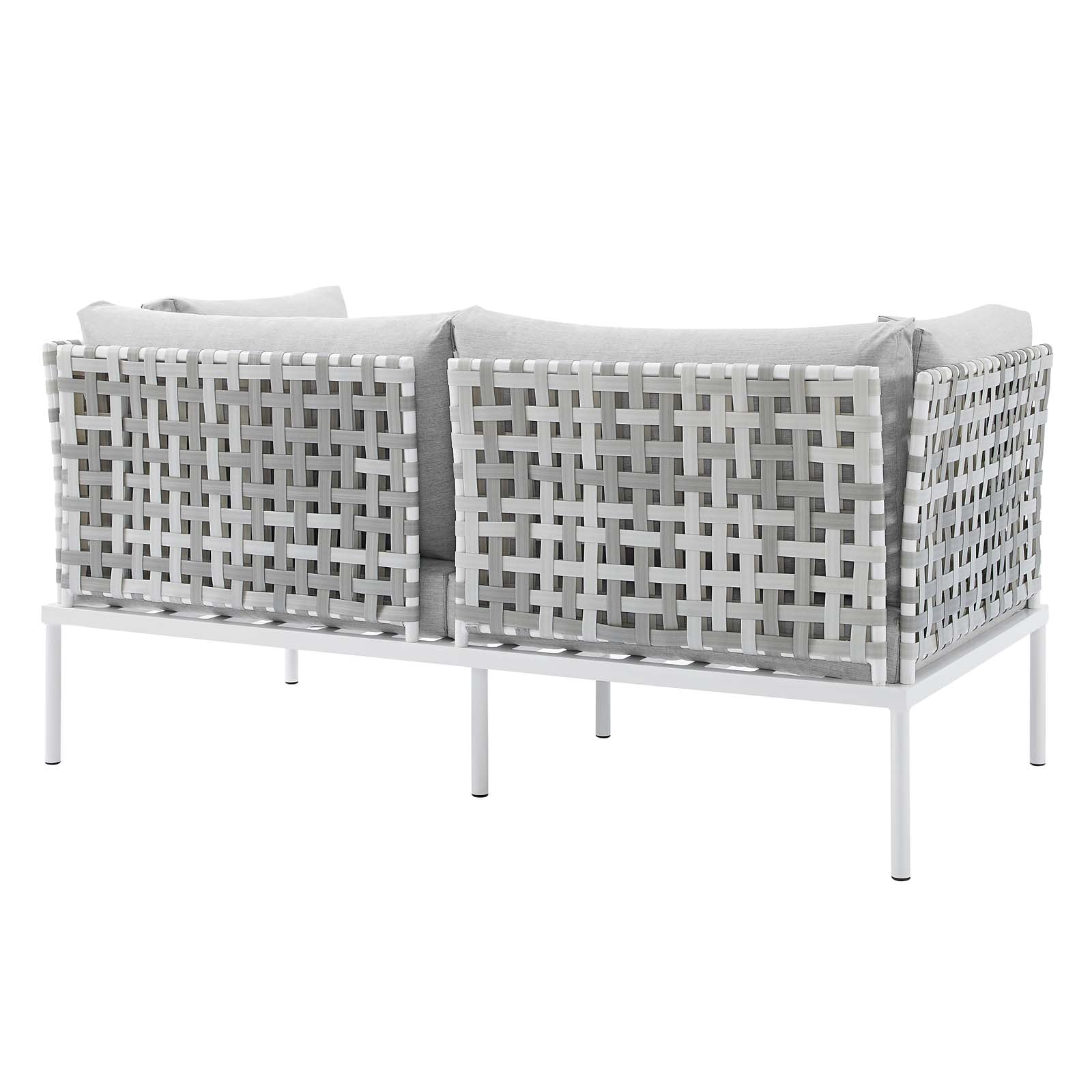 Harmony 4-Piece  Sunbrella® Basket Weave Outdoor Patio Aluminum Seating Set