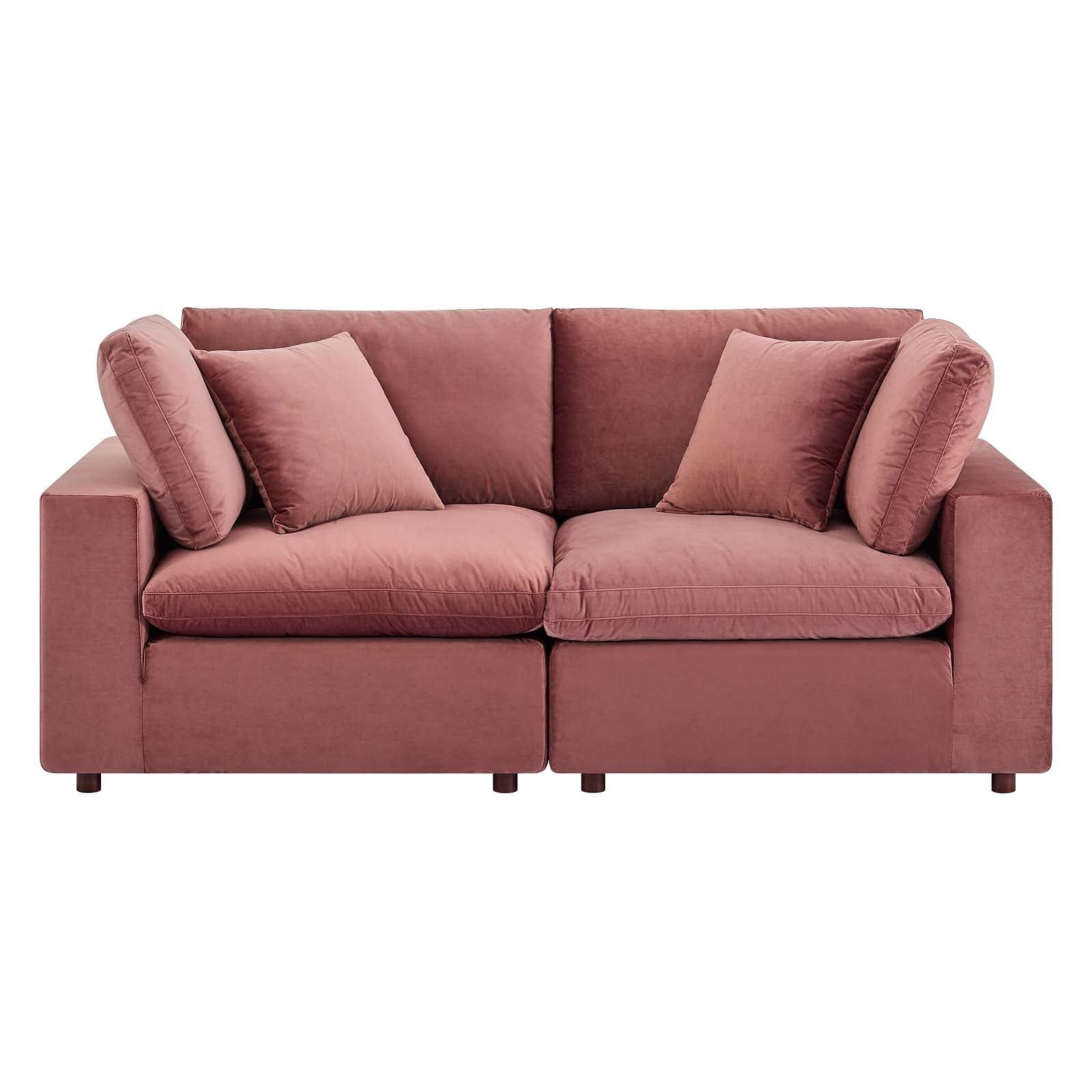 Commix Down Filled Overstuffed Performance Velvet Loveseat