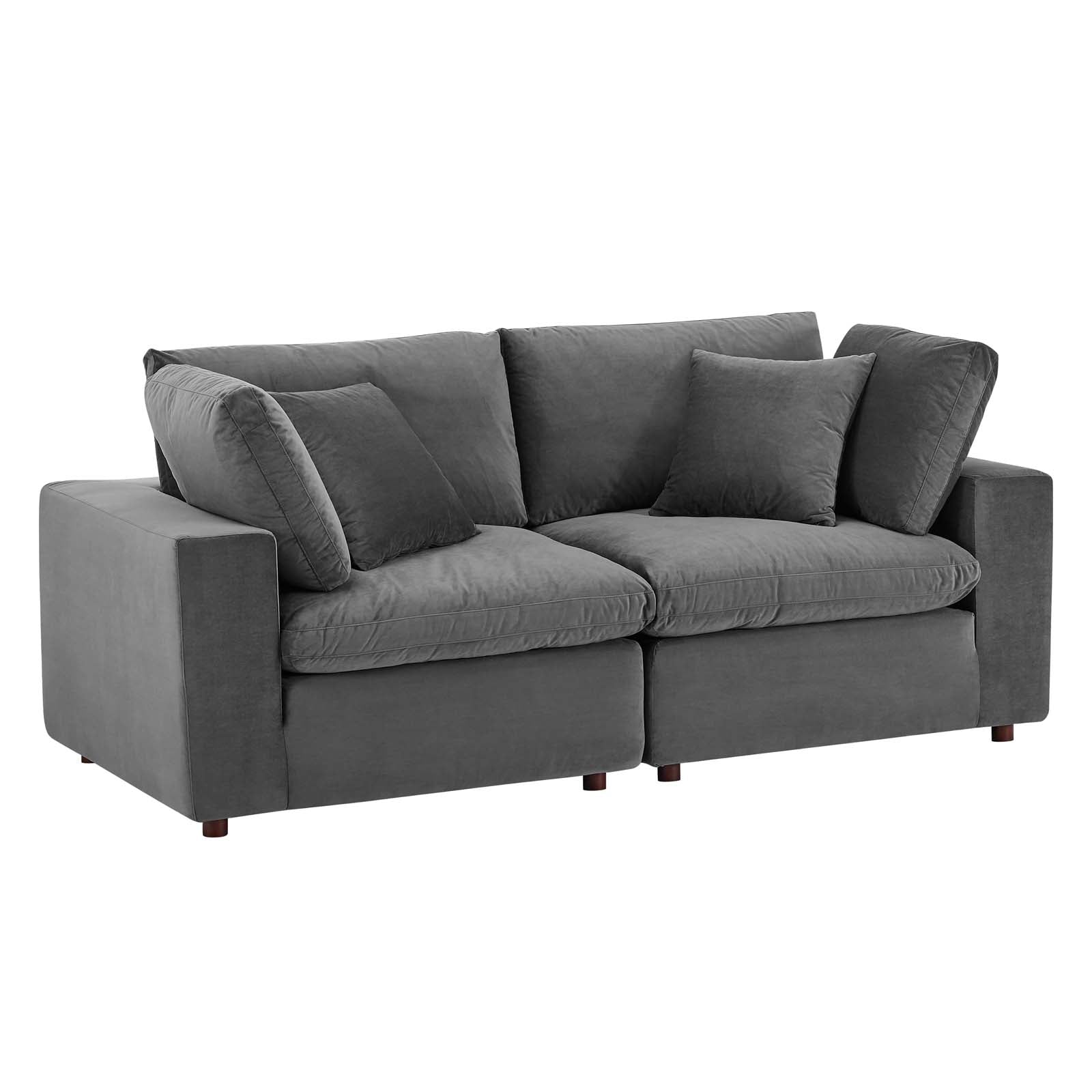 Commix Down Filled Overstuffed Performance Velvet Loveseat