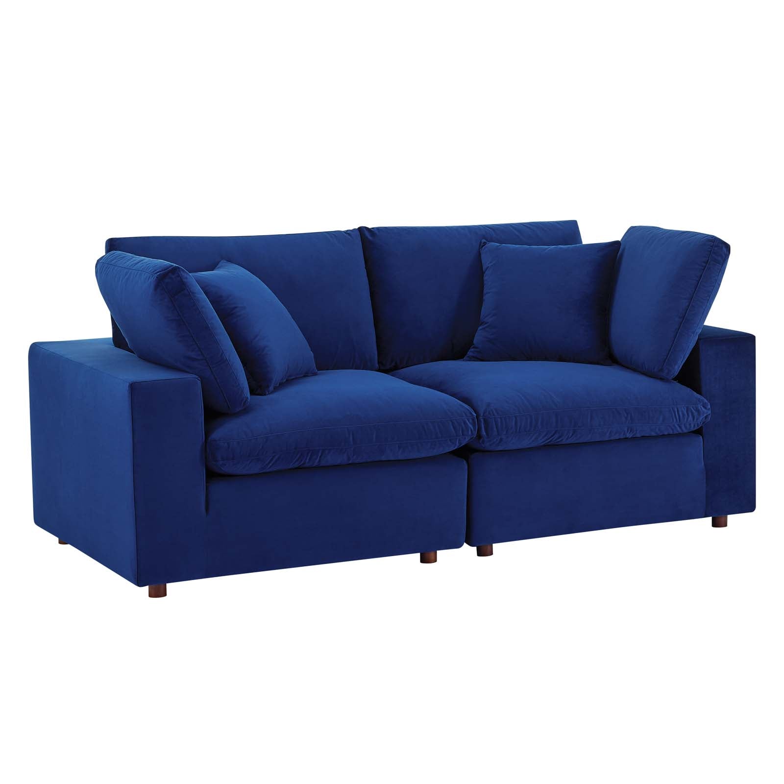 Commix Down Filled Overstuffed Performance Velvet Loveseat