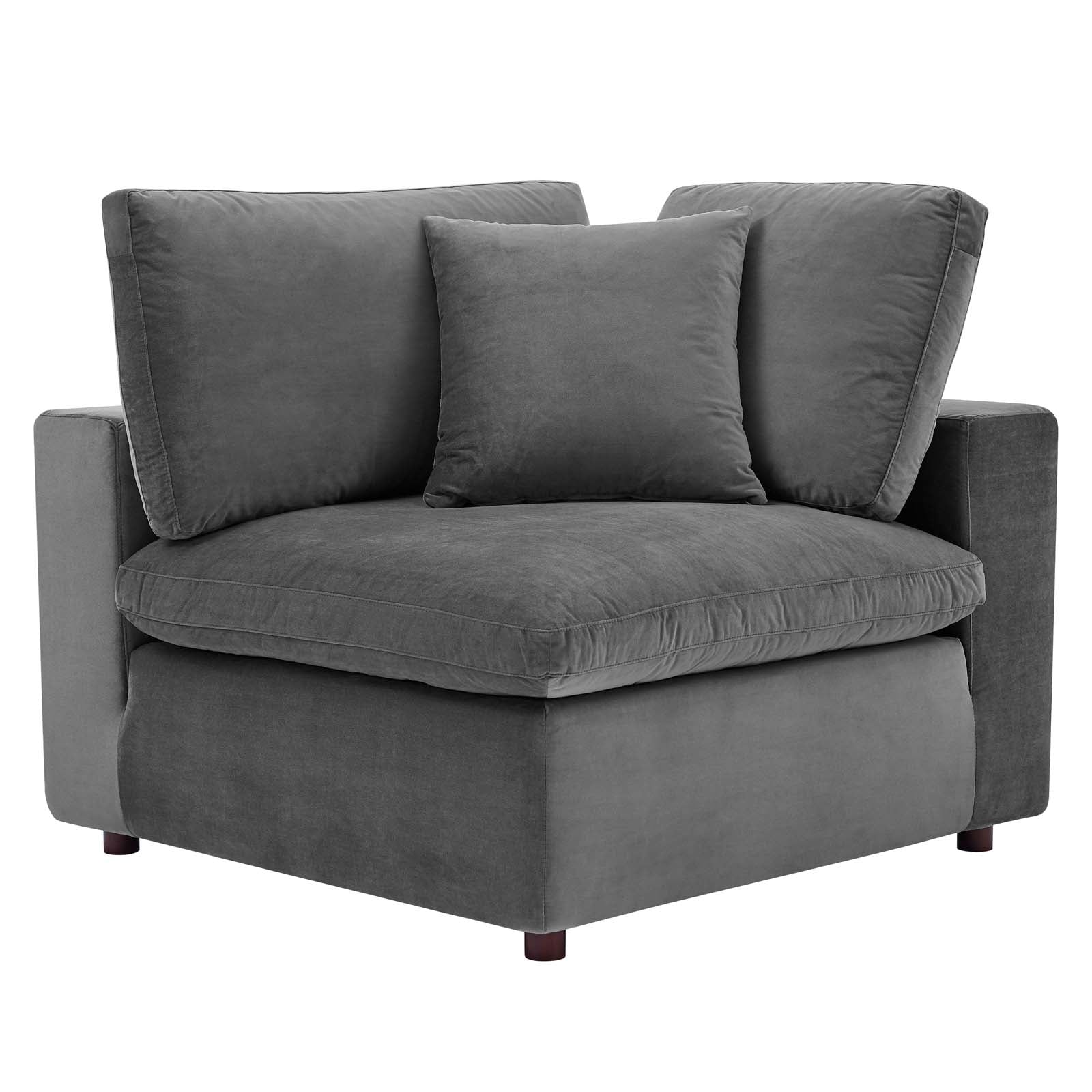 Commix Down Filled Overstuffed Performance Velvet 3-Seater Sofa