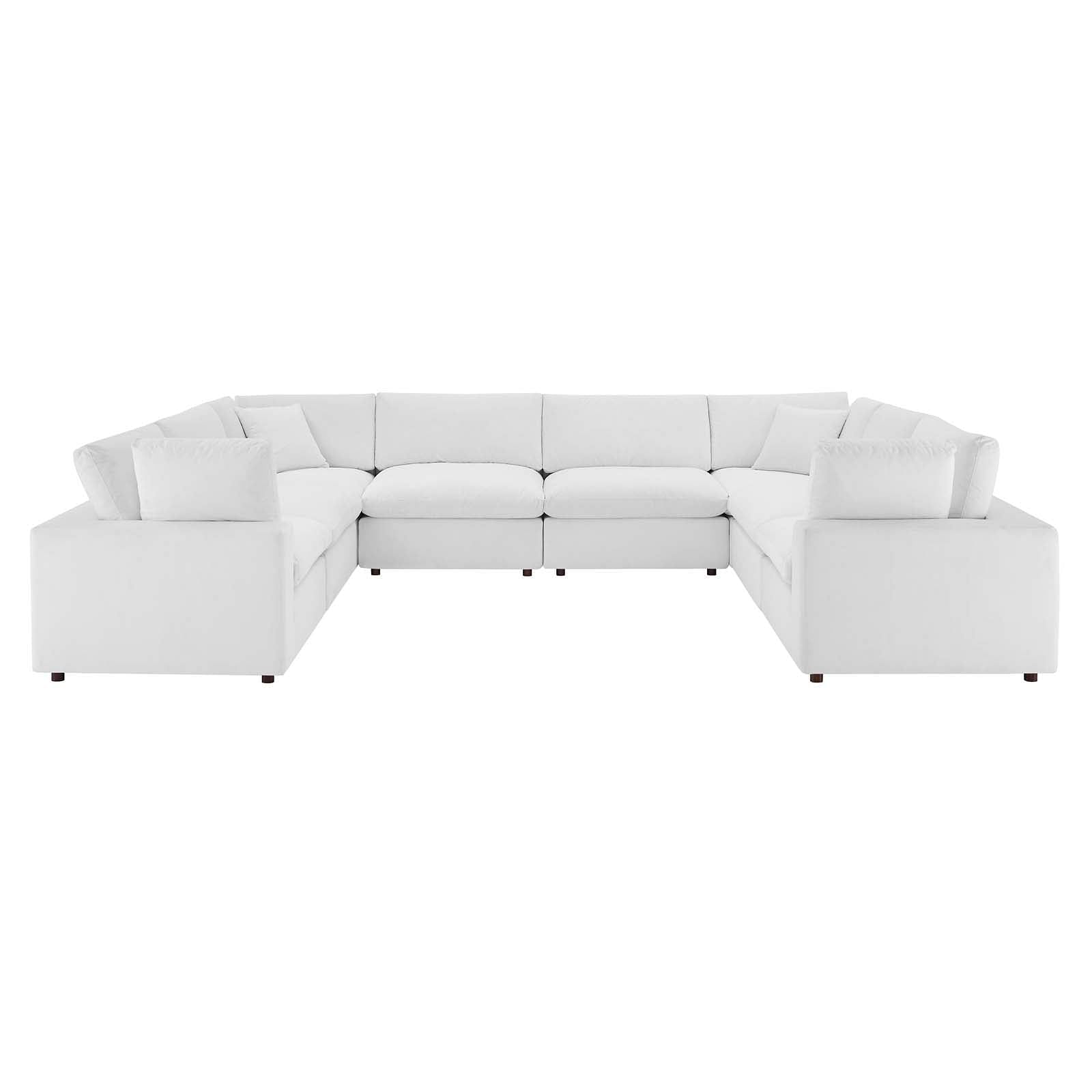 Commix Down Filled Overstuffed Performance Velvet 	8-Piece Sectional Sofa