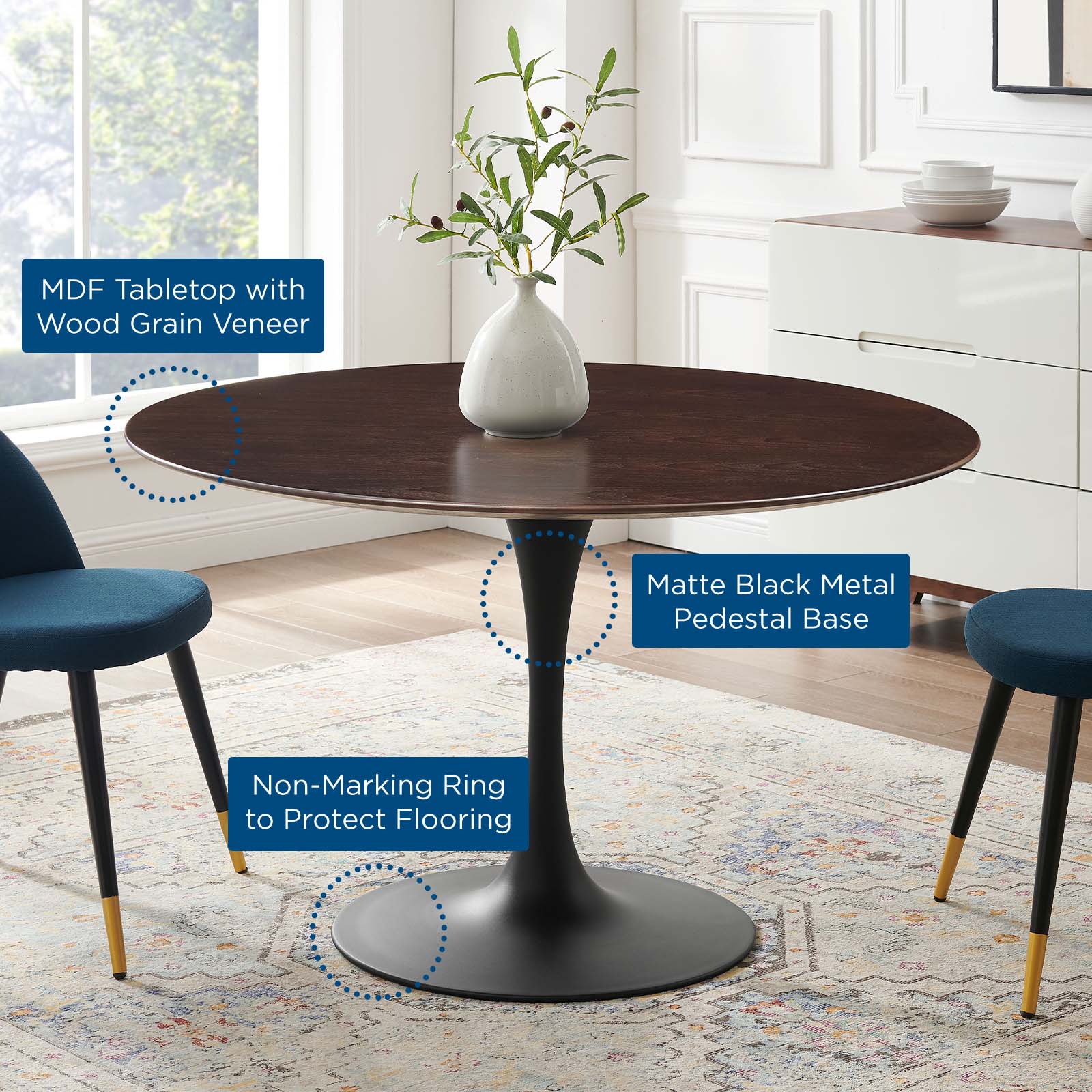 Lippa 47" Wood Dining Table