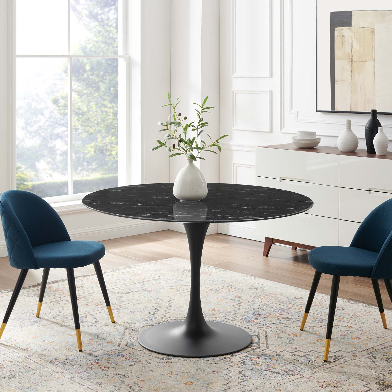 Lippa 47" Artificial Marble Dining Table