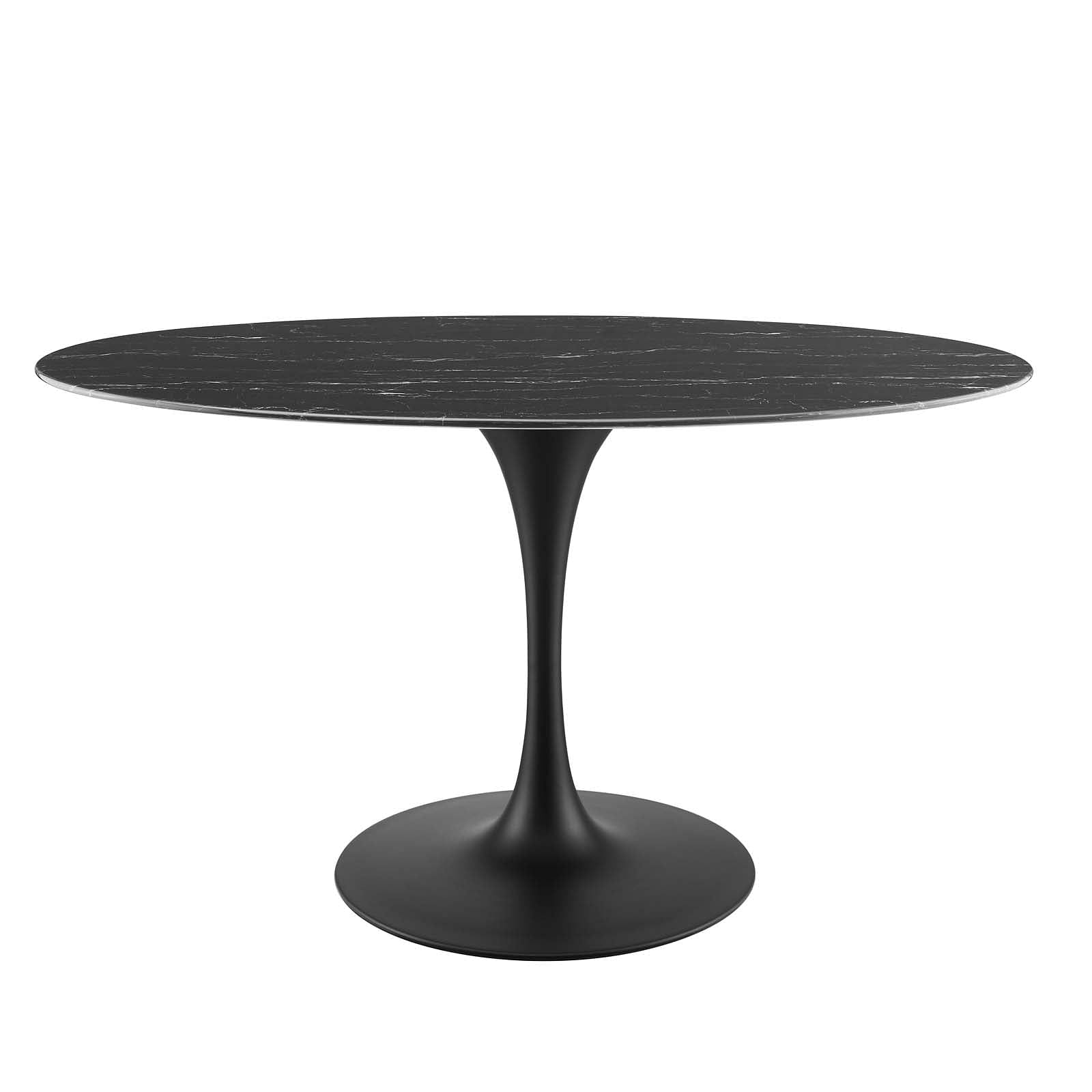 Lippa 54" Artificial Marble Oval Dining Table