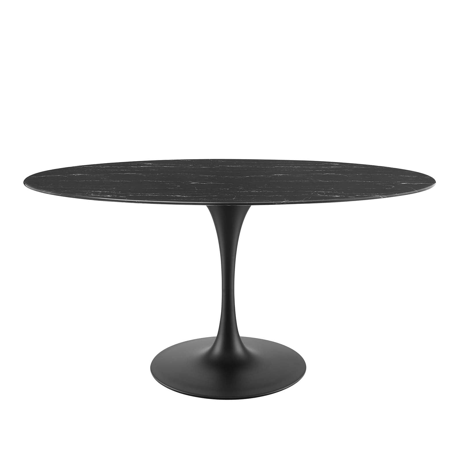 Lippa 60" Artificial Marble Oval Dining Table