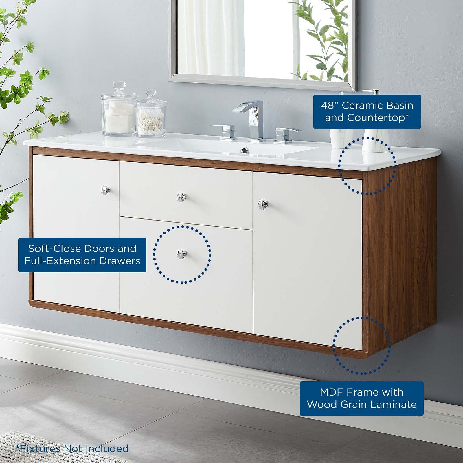 Transmit 48" Wall-Mount Bathroom Vanity