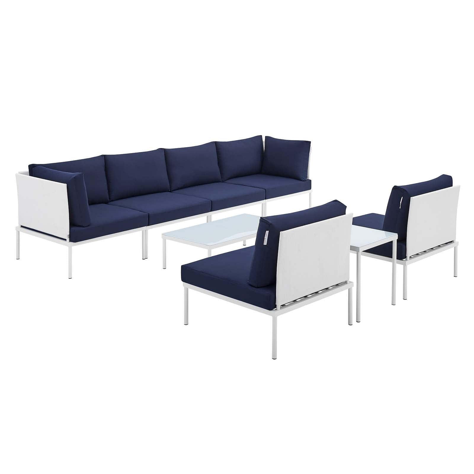 Harmony 8-Piece  Sunbrella® Outdoor Patio Aluminum Sectional Sofa Set