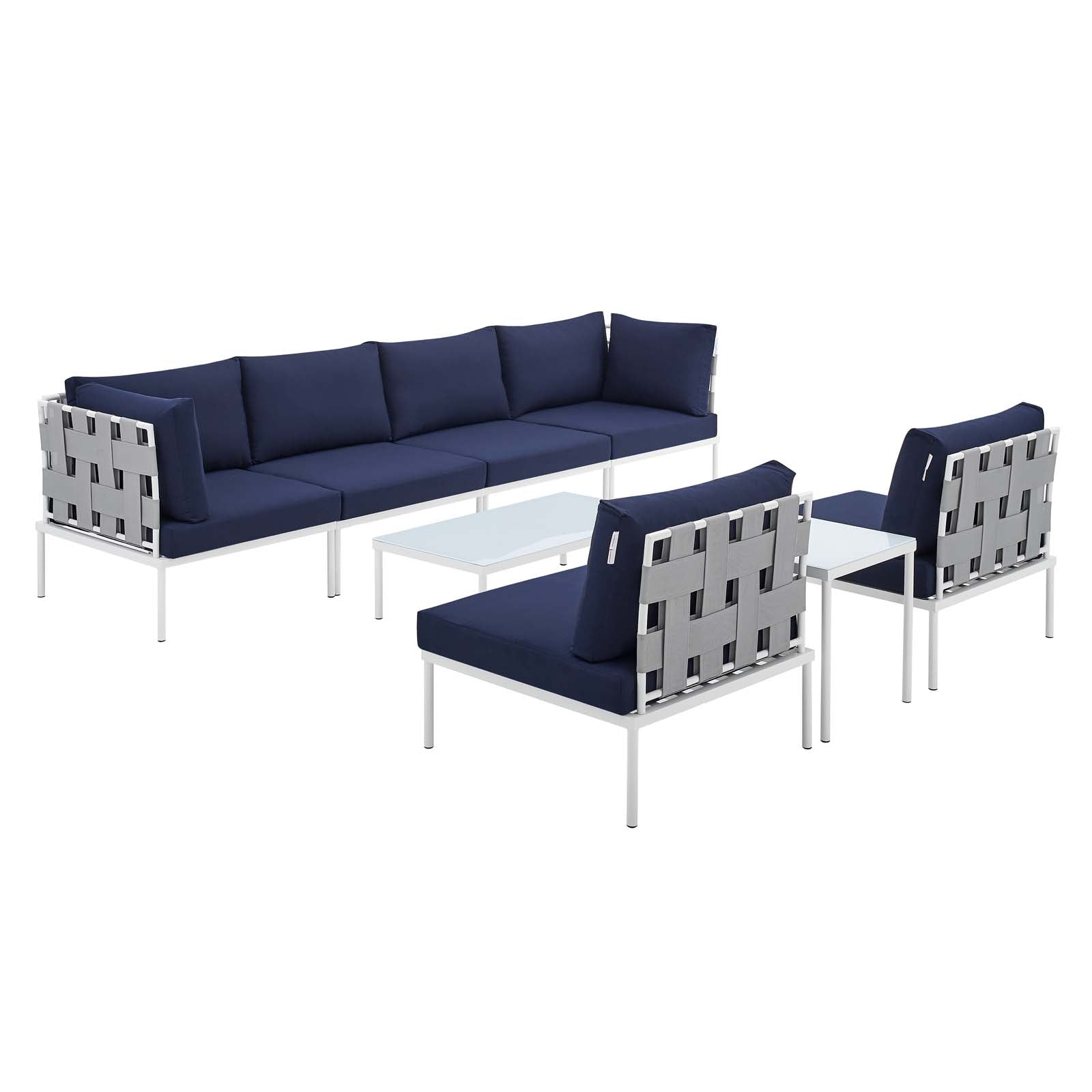 Harmony 8-Piece  Sunbrella® Outdoor Patio Aluminum Sectional Sofa Set