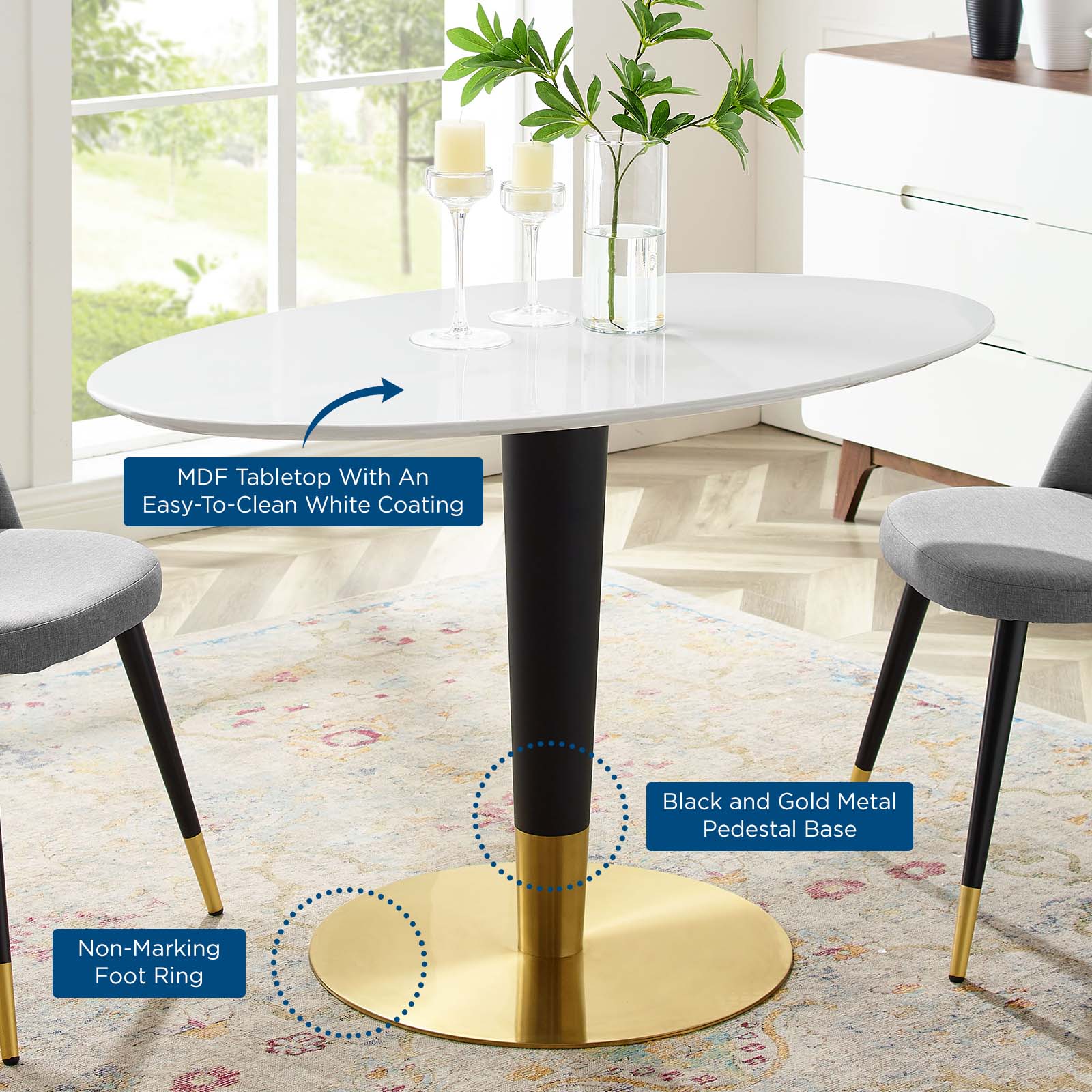 Zinque 48 Oval Dining Table