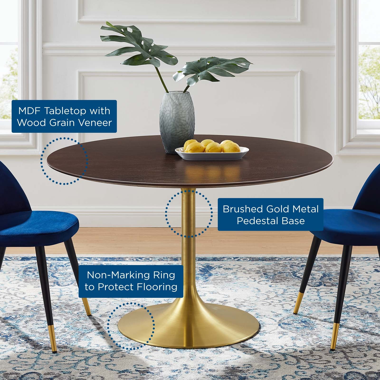 Lippa 47" Wood Dining Table