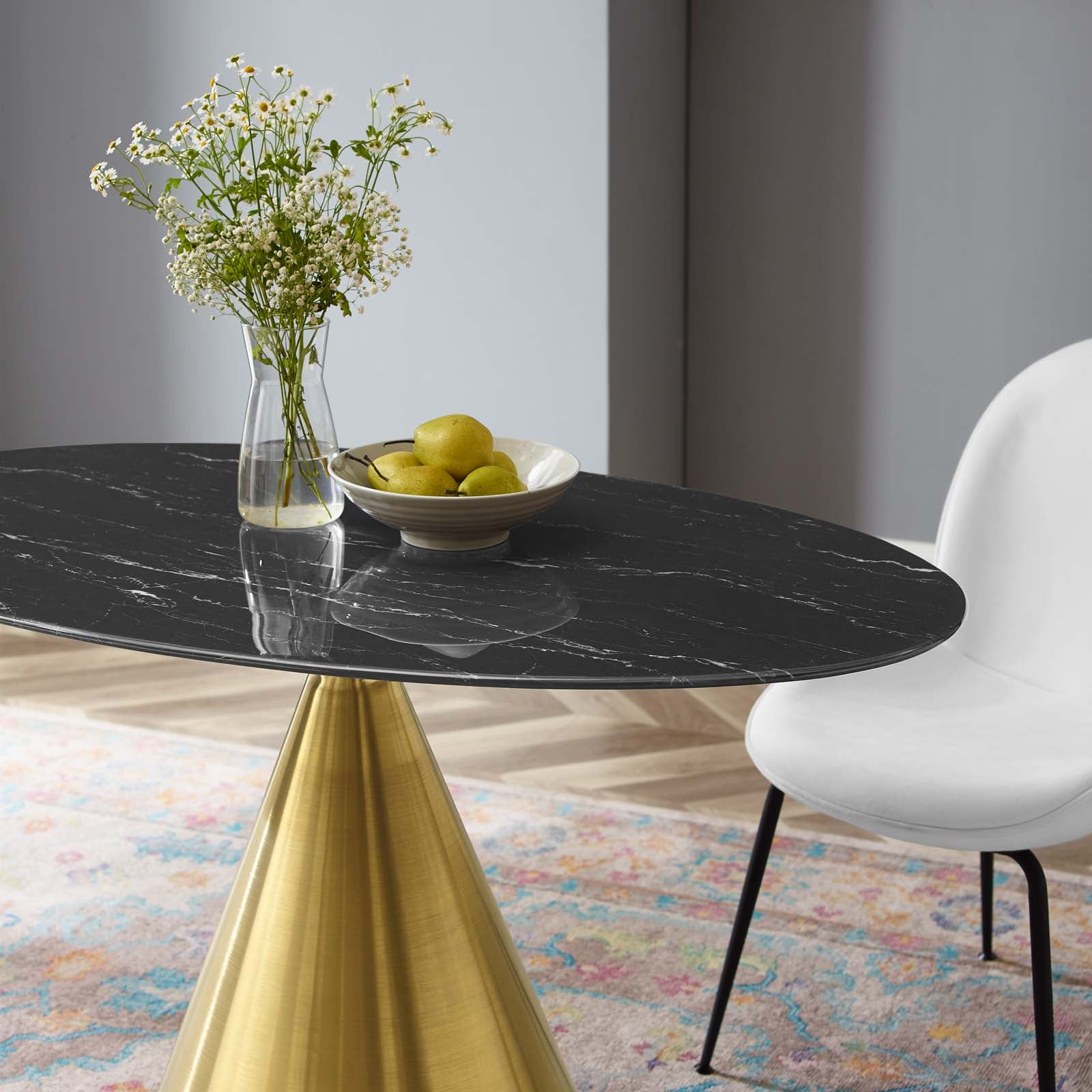 Tupelo 48" Oval Artificial Marble Dining Table