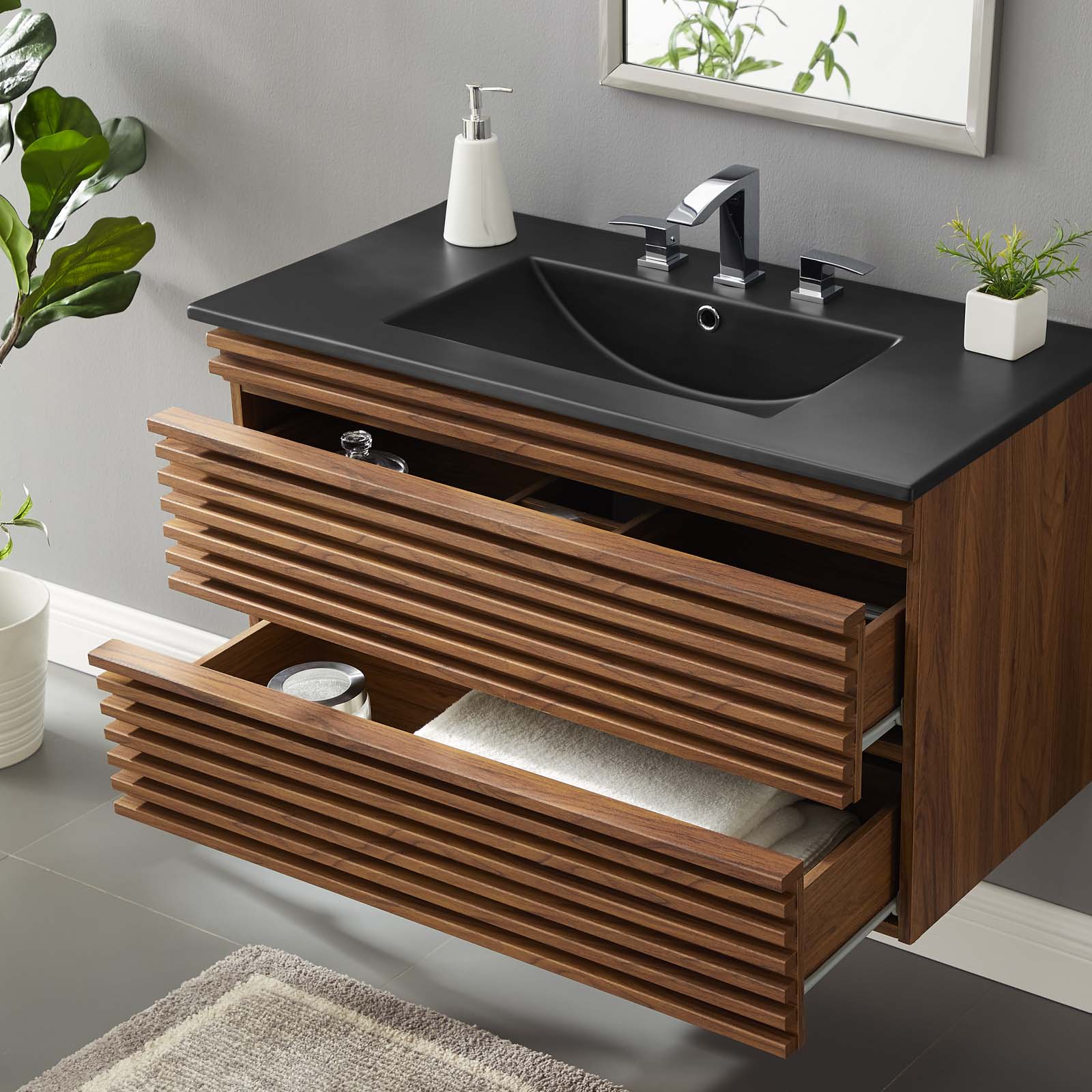 Render 36" Wall-Mount Bathroom Vanity