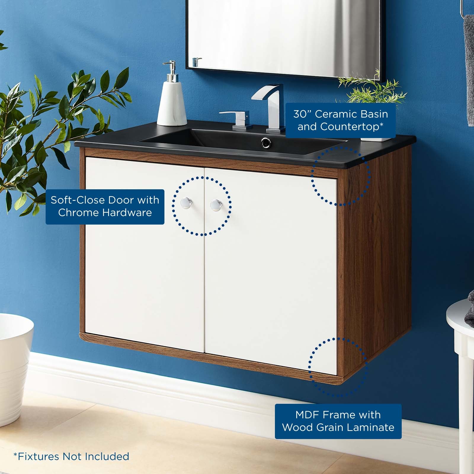 Transmit 30" Wall-Mount Bathroom Vanity