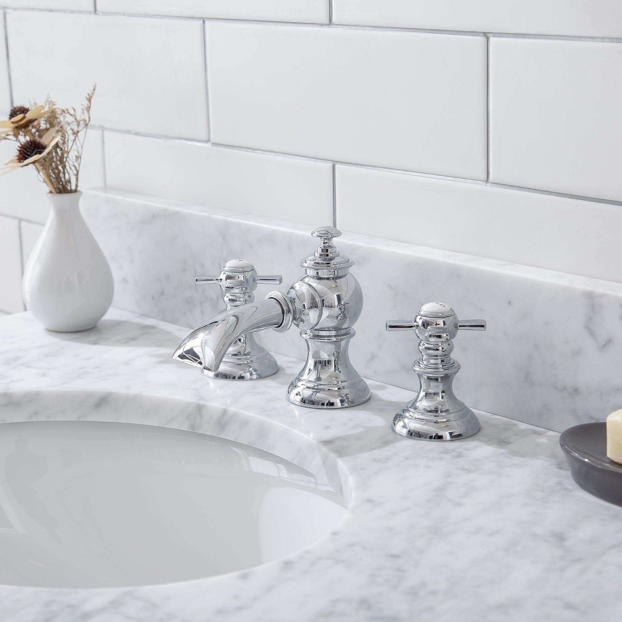 Embassy 30 Inch Wide Single Wash Stand, P-Trap, Counter Top with Basin, and F2-0013 Faucet included in Chrome Finish
