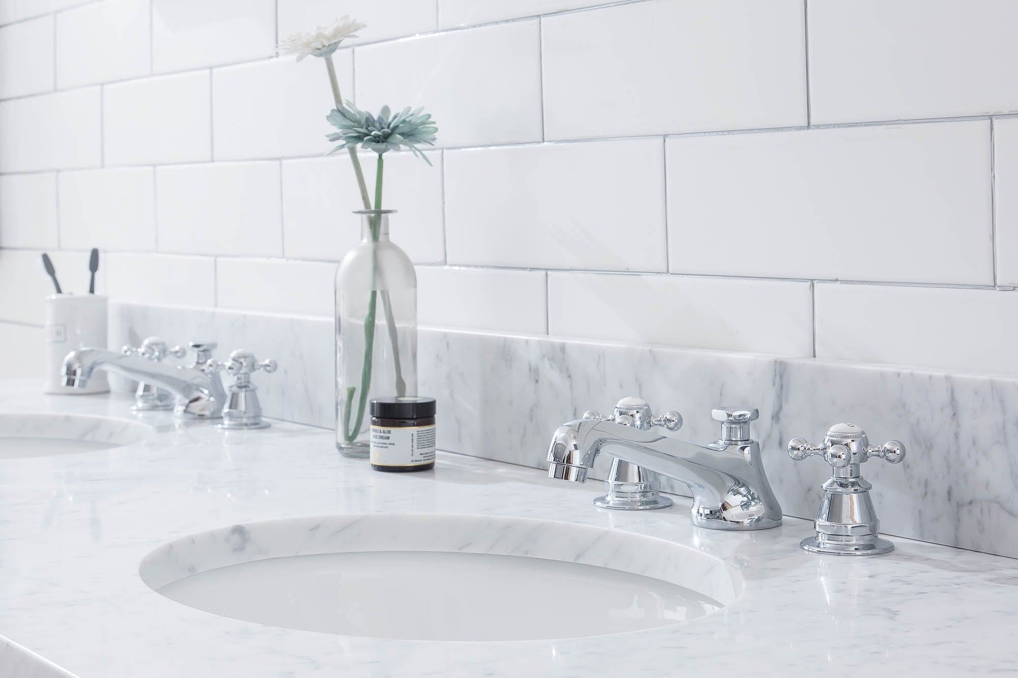 Empire 72 Inch Wide Double Wash Stand and P-Trap included in Chrome Finish