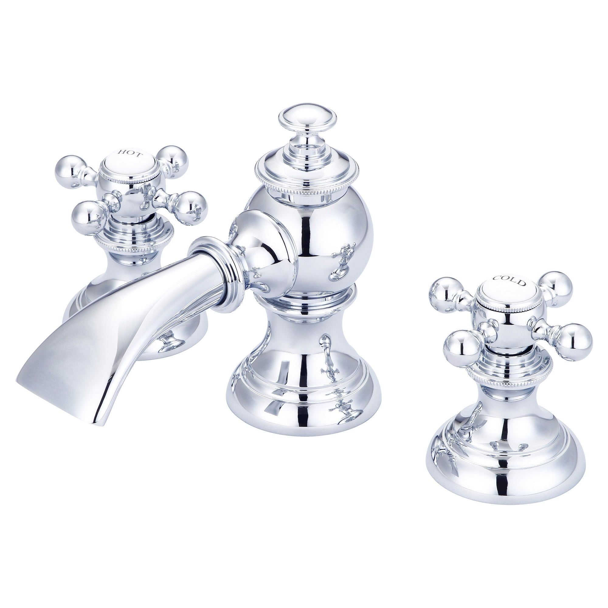 Modern Classic Widespread Lavatory Faucets With Pop-Up Drain in Chrome Finish With Metal Lever Handles