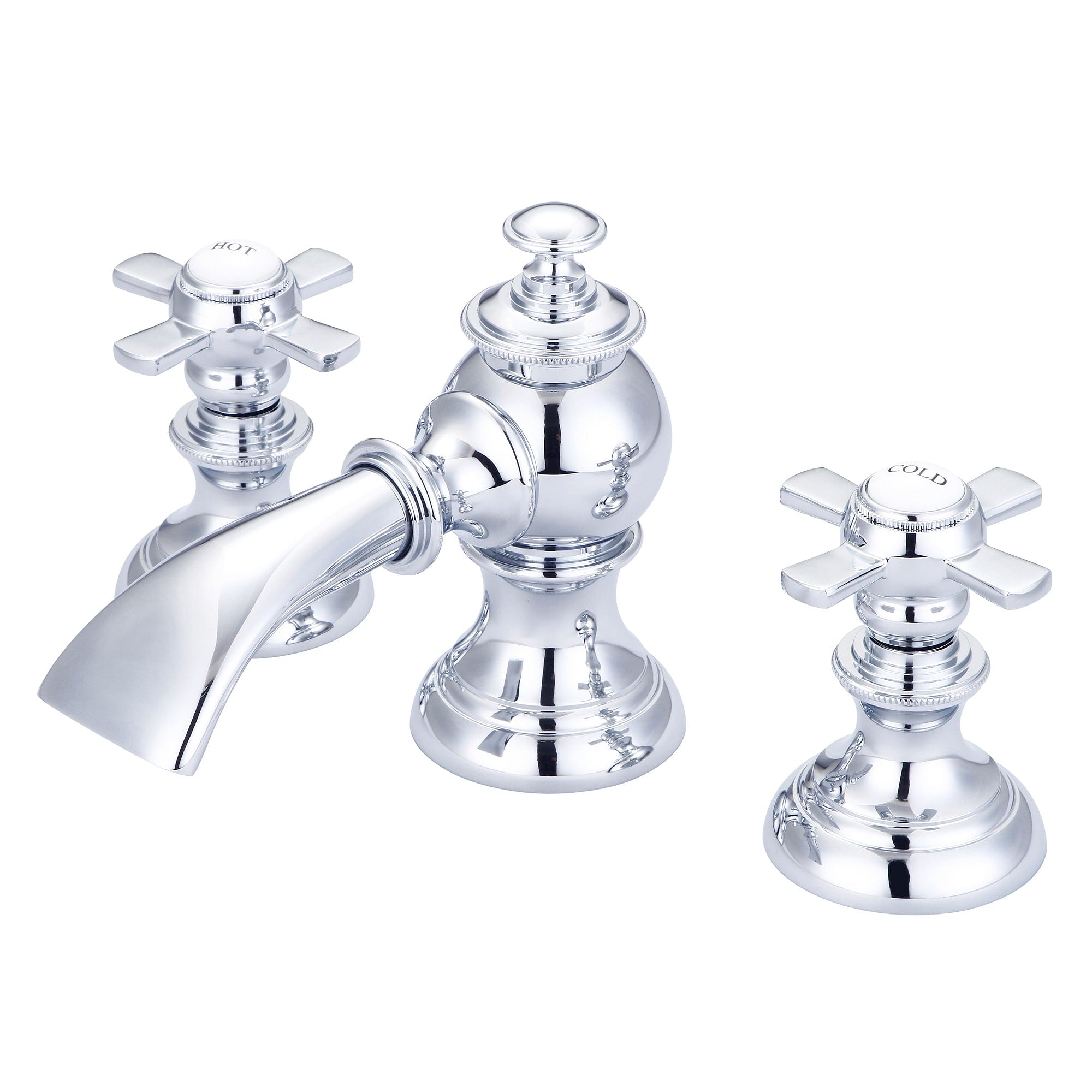 Modern Classic Widespread Lavatory Faucets With Pop-Up Drain in Chrome Finish With Flat Cross Handles