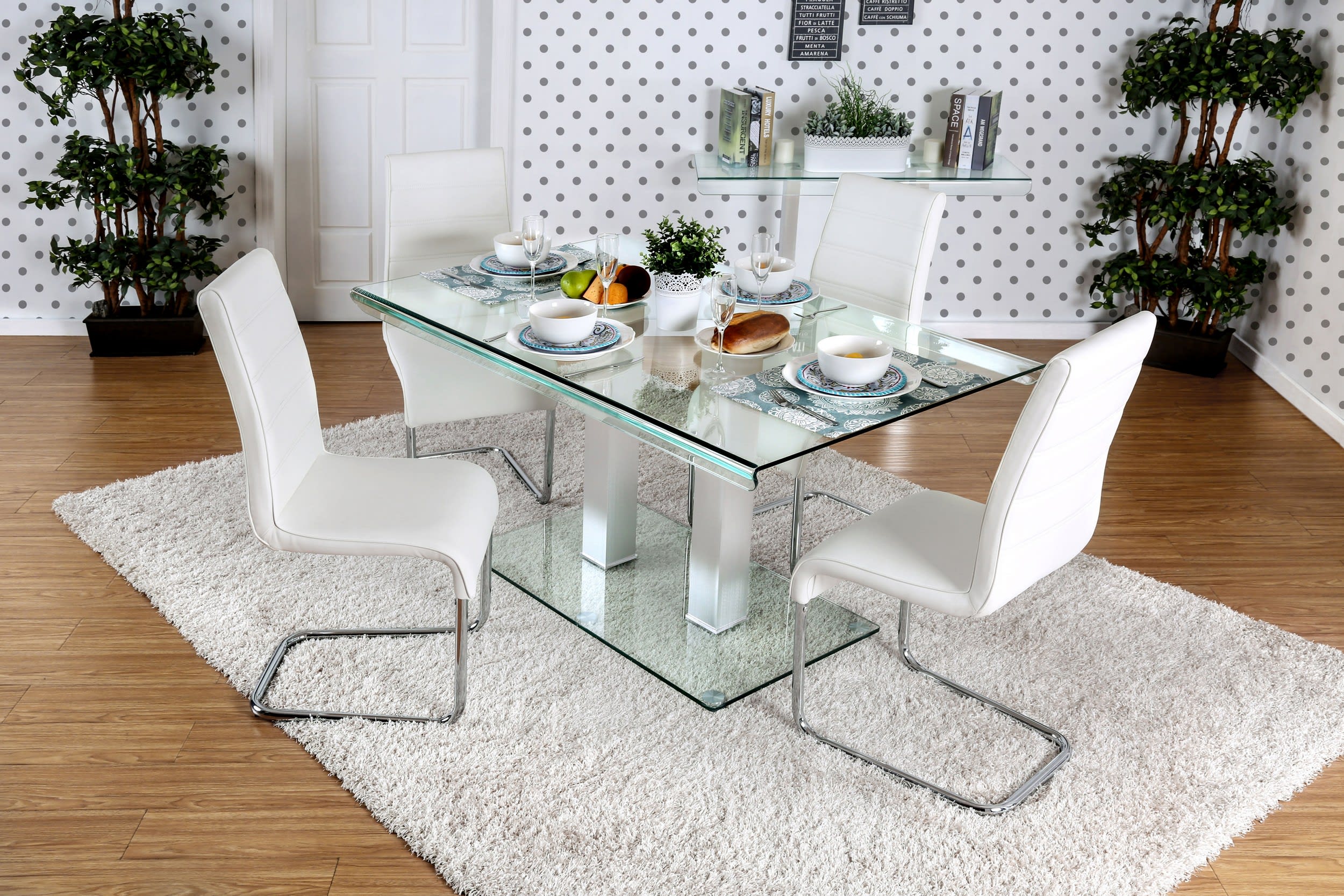 Cuerva Contemporary Glass Top Dining Table