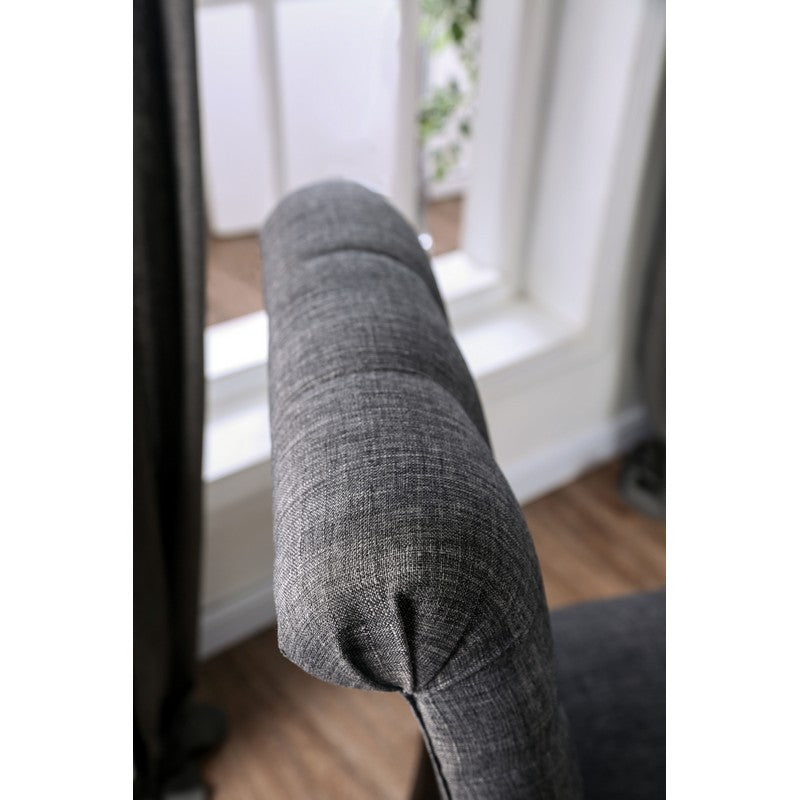 Lorton Rustic Button Tufted Side Chairs in Gray (Set of 2)