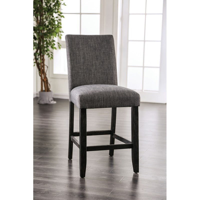 Shielle Rustic Padded Counter Height Chairs in Light Gray (Set of 2)