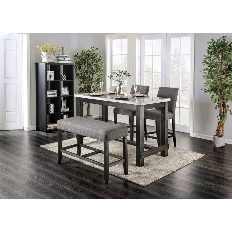 Shielle Rustic Padded Counter Height Chairs in Light Gray (Set of 2)