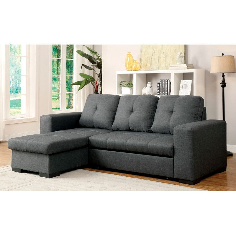 Dento Transitional Sleeper Storage Sectional in Gray