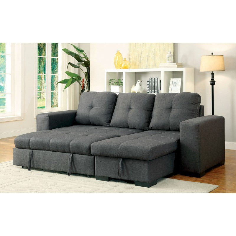 Dento Transitional Sleeper Storage Sectional in Gray