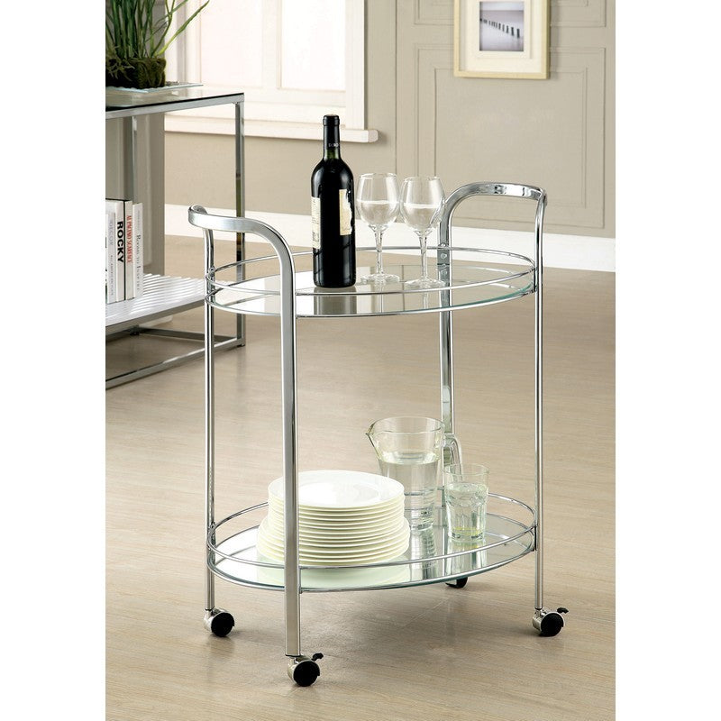 Vivienne Contemporary 2-Shelf Serving Cart