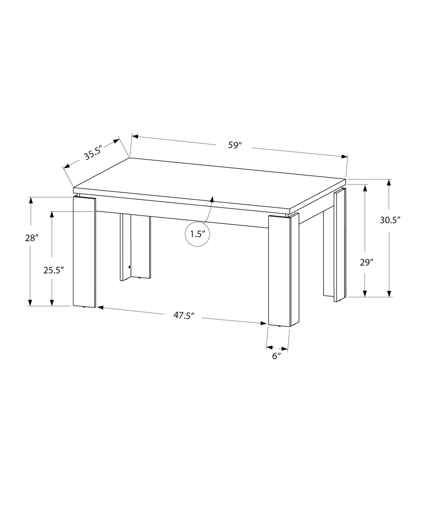 Dining Table - 36X 60 / White