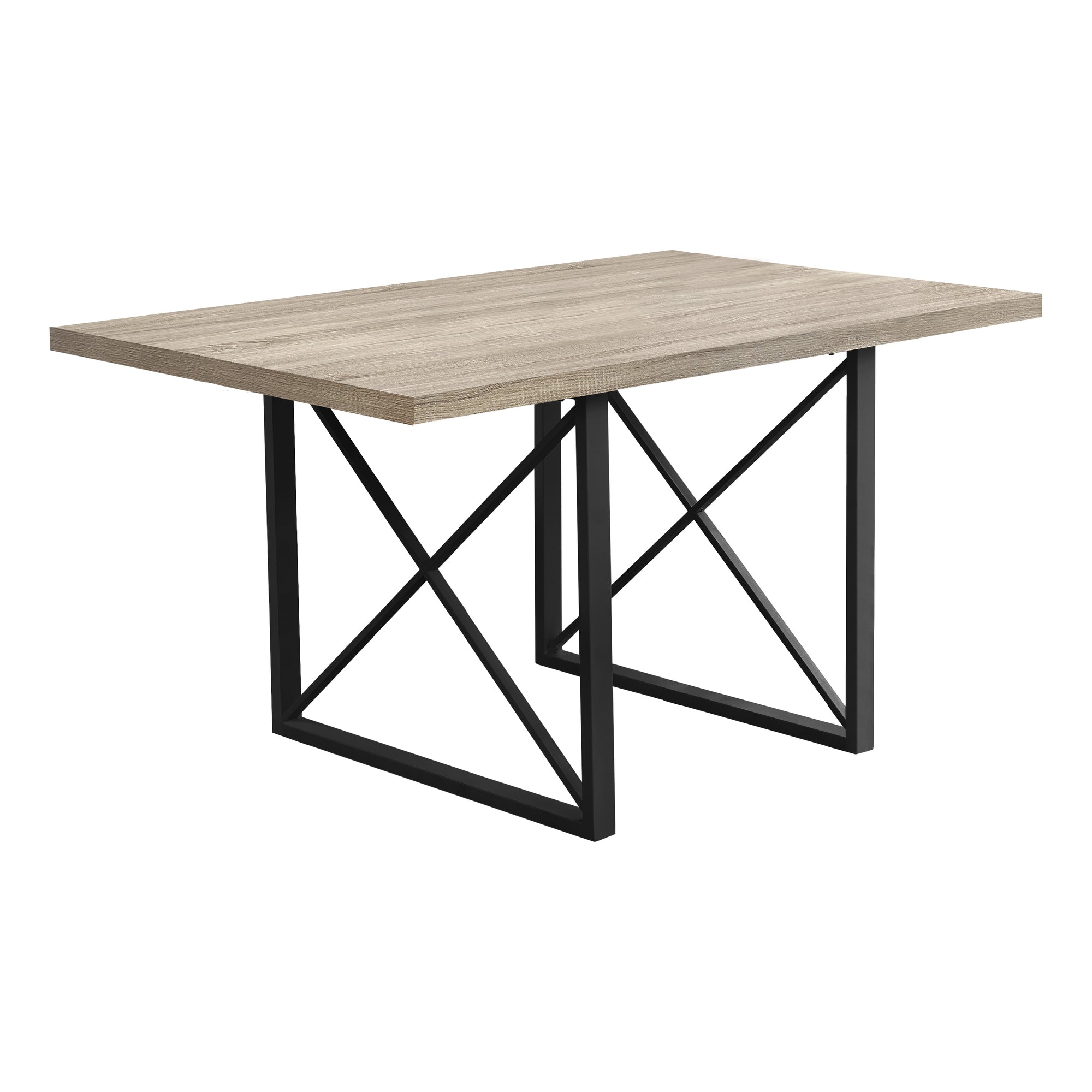 Dining Table - 36X 60 / Dark Taupe / Black Metal