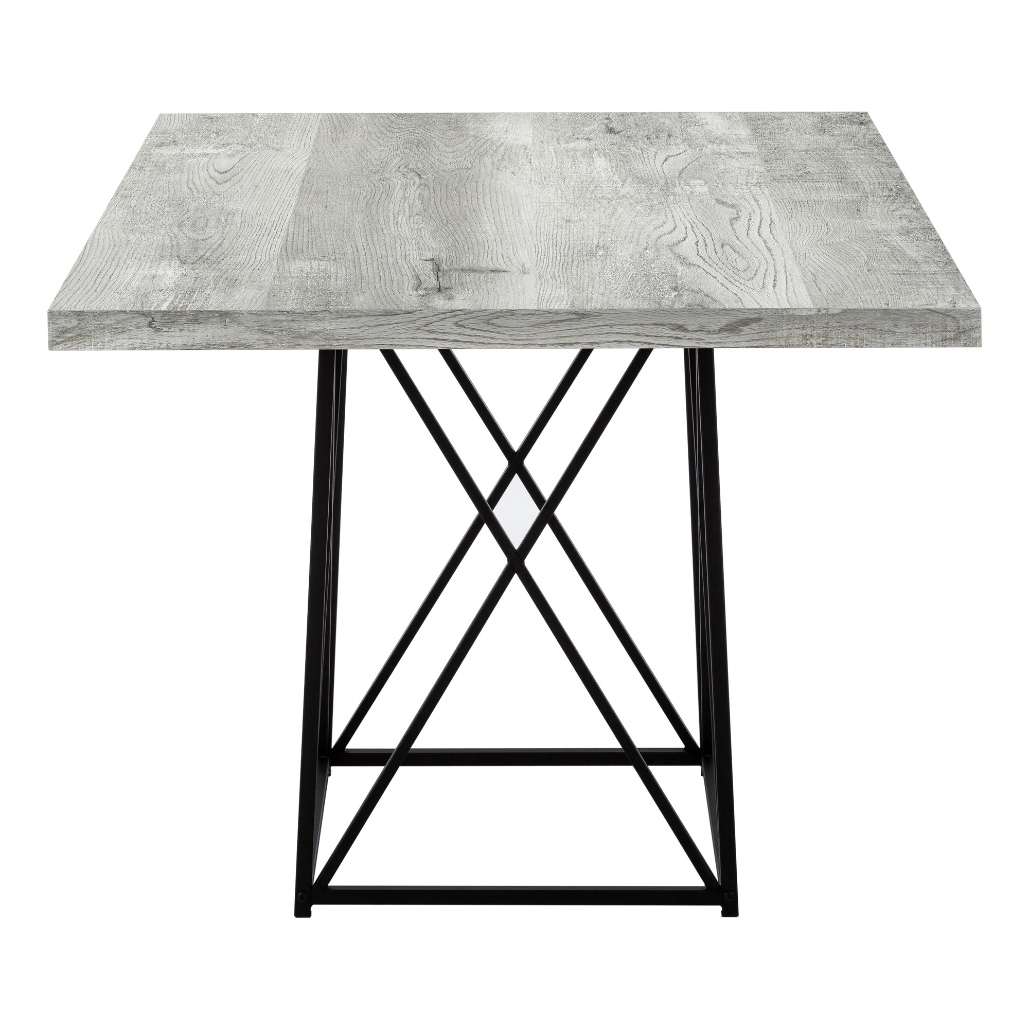 Dining Table - 36X 48 / Grey Reclaimed Wood-Look/ Black