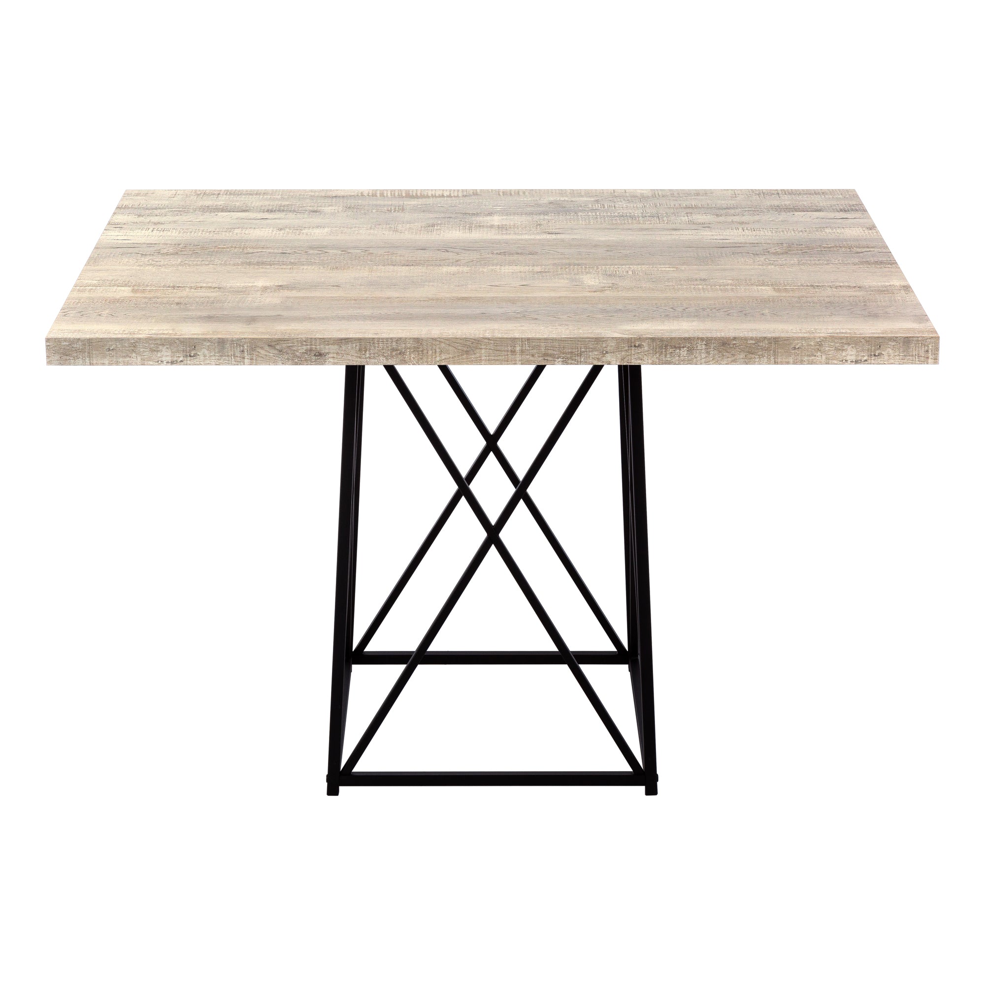 Dining Table - 36X 48 / Taupe Reclaimed Wood-Look/Black