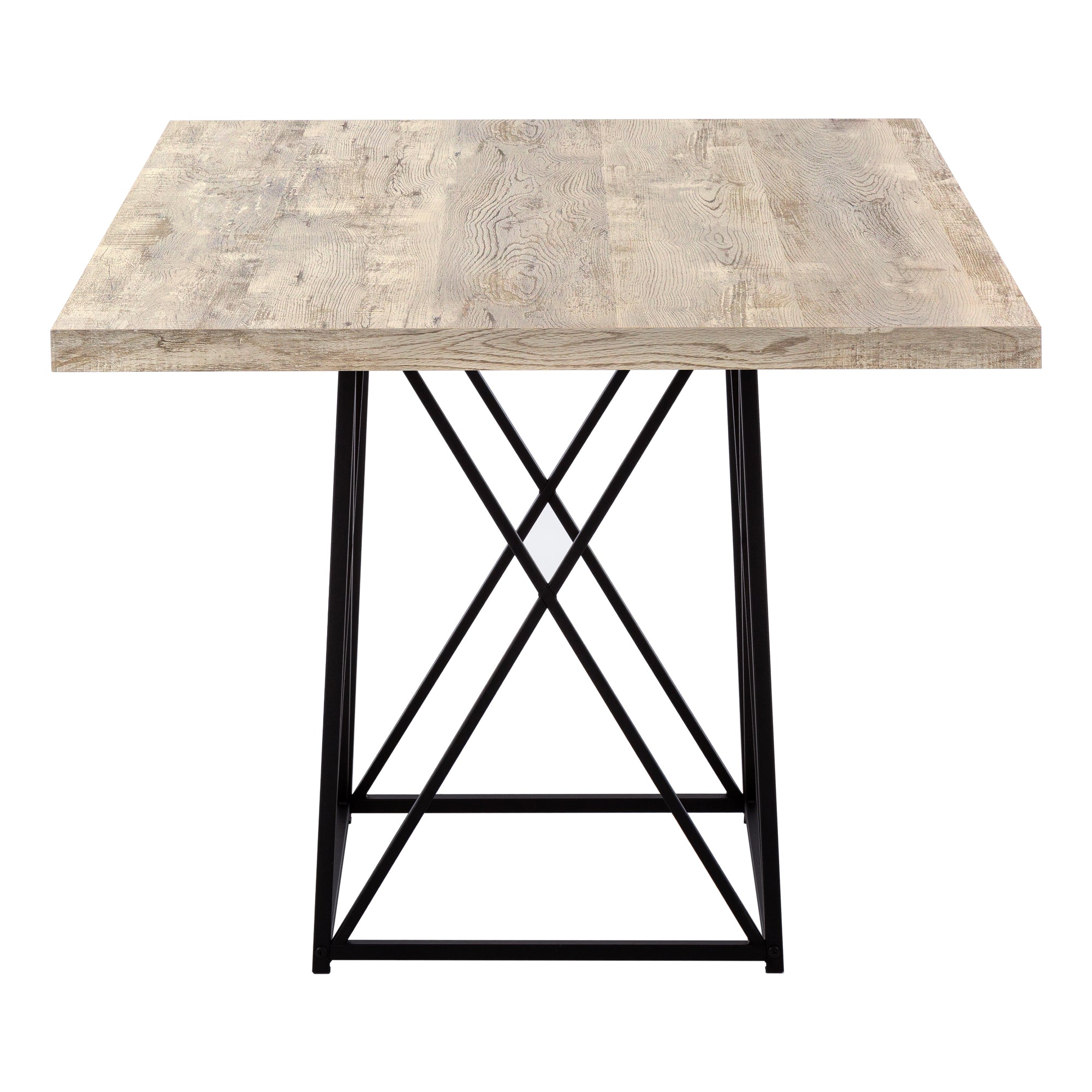 Dining Table - 36X 48 / Taupe Reclaimed Wood-Look/Black