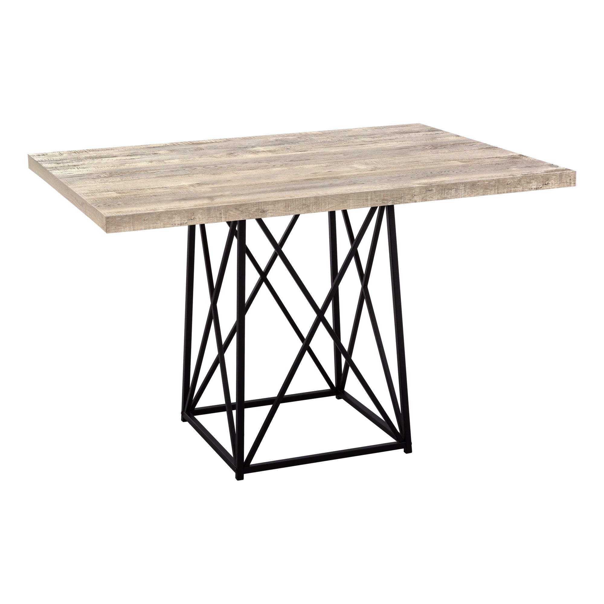 Dining Table - 36X 48 / Taupe Reclaimed Wood-Look/Black