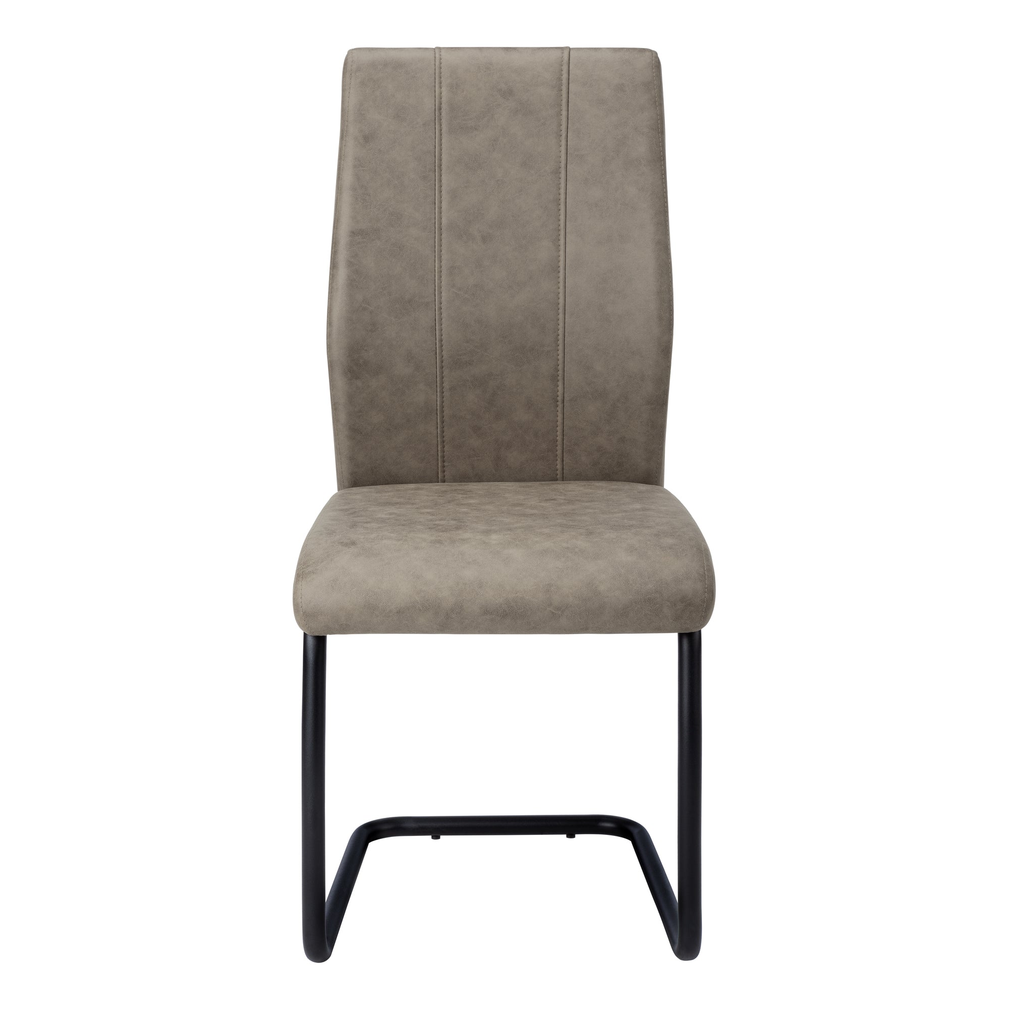 Dining Chair - 2Pcs / 39H / Taupe Fabric / Black Metal
