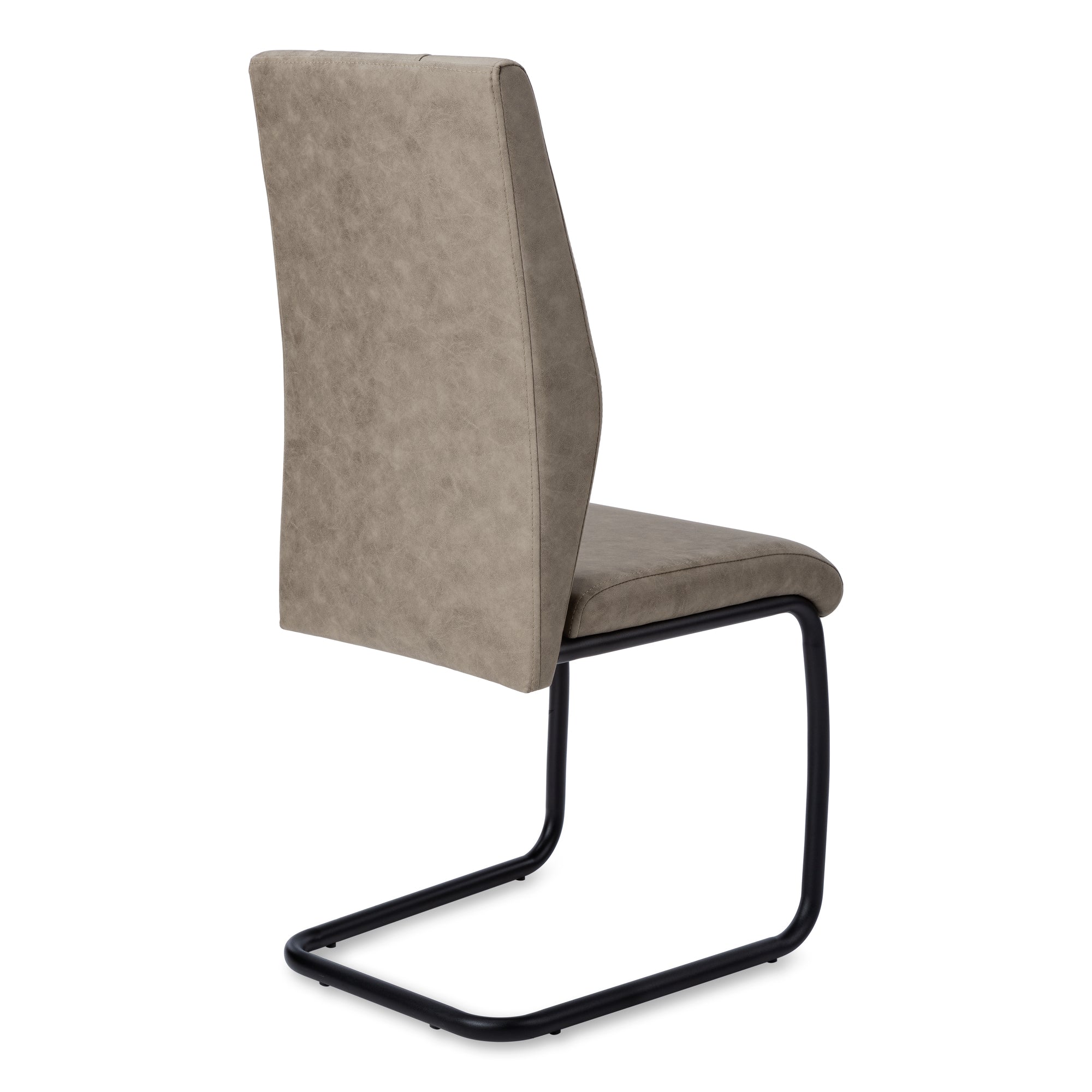 Dining Chair - 2Pcs / 39H / Taupe Fabric / Black Metal