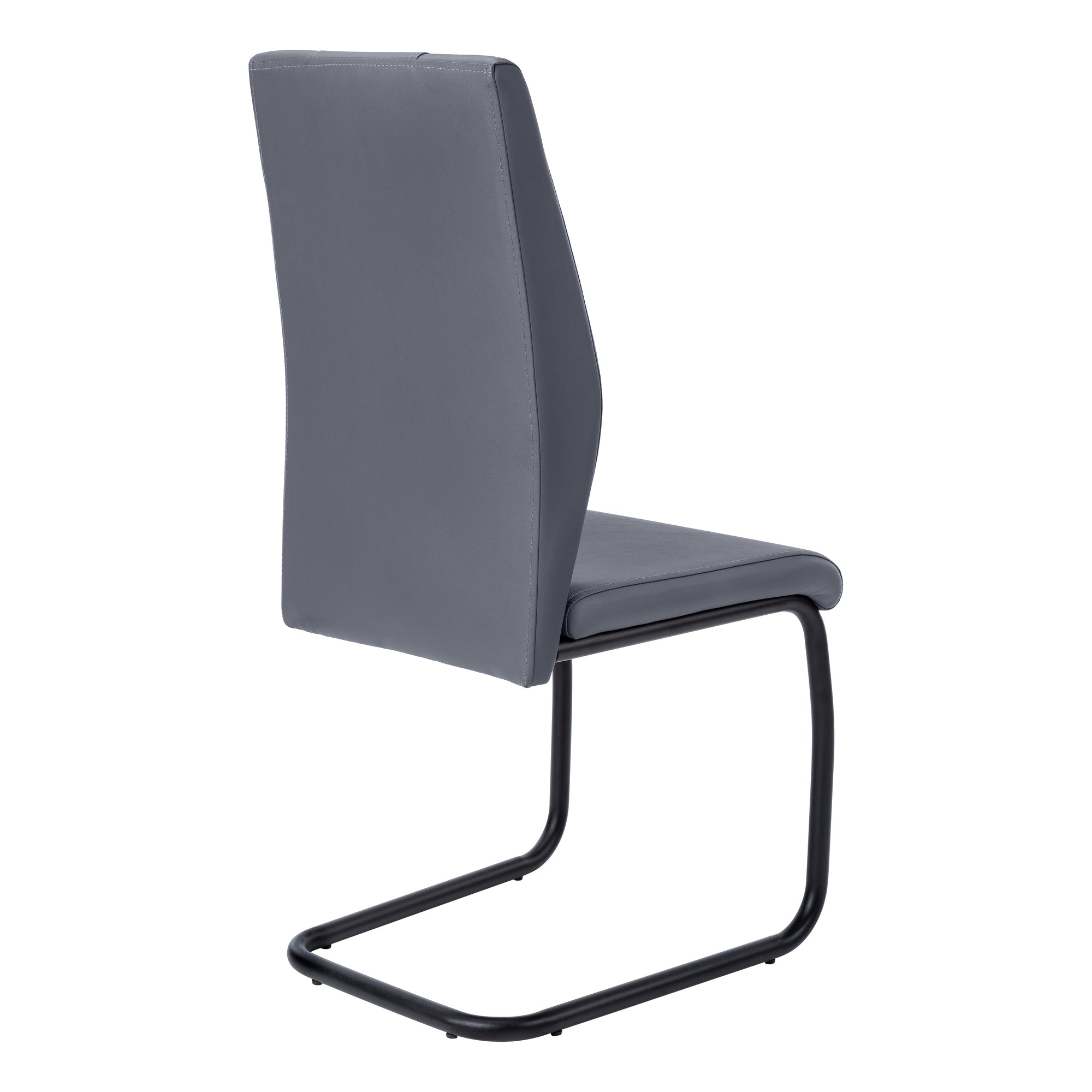 Dining Chair - 2Pcs / 39H / Grey Leather-Look / Metal